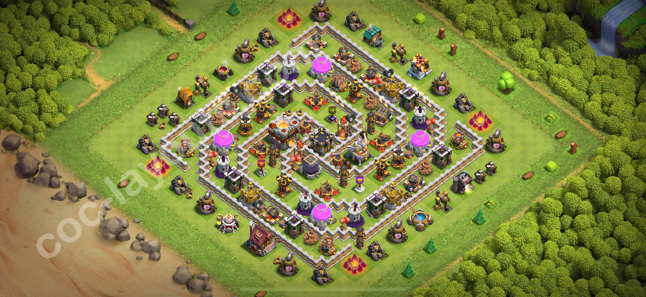Defense (Trophy) Base TH11 with Link - plan / layout / design - Clash of Clans 2026 - (#125) — Verteidigung TH11