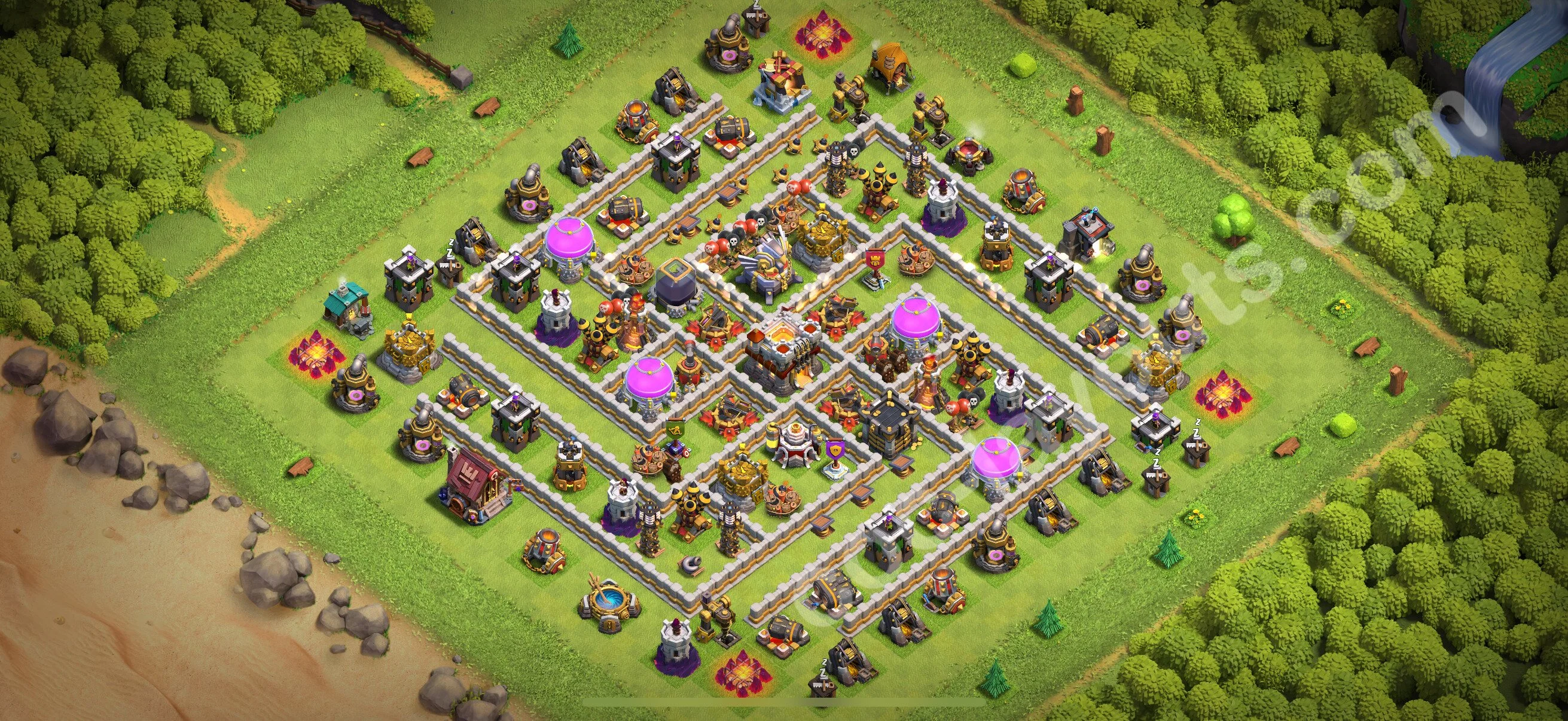 Defense (Trophy) Base TH11 with Link - plan / layout / design - Clash of Clans 2026 - (#126) — Захист TH11