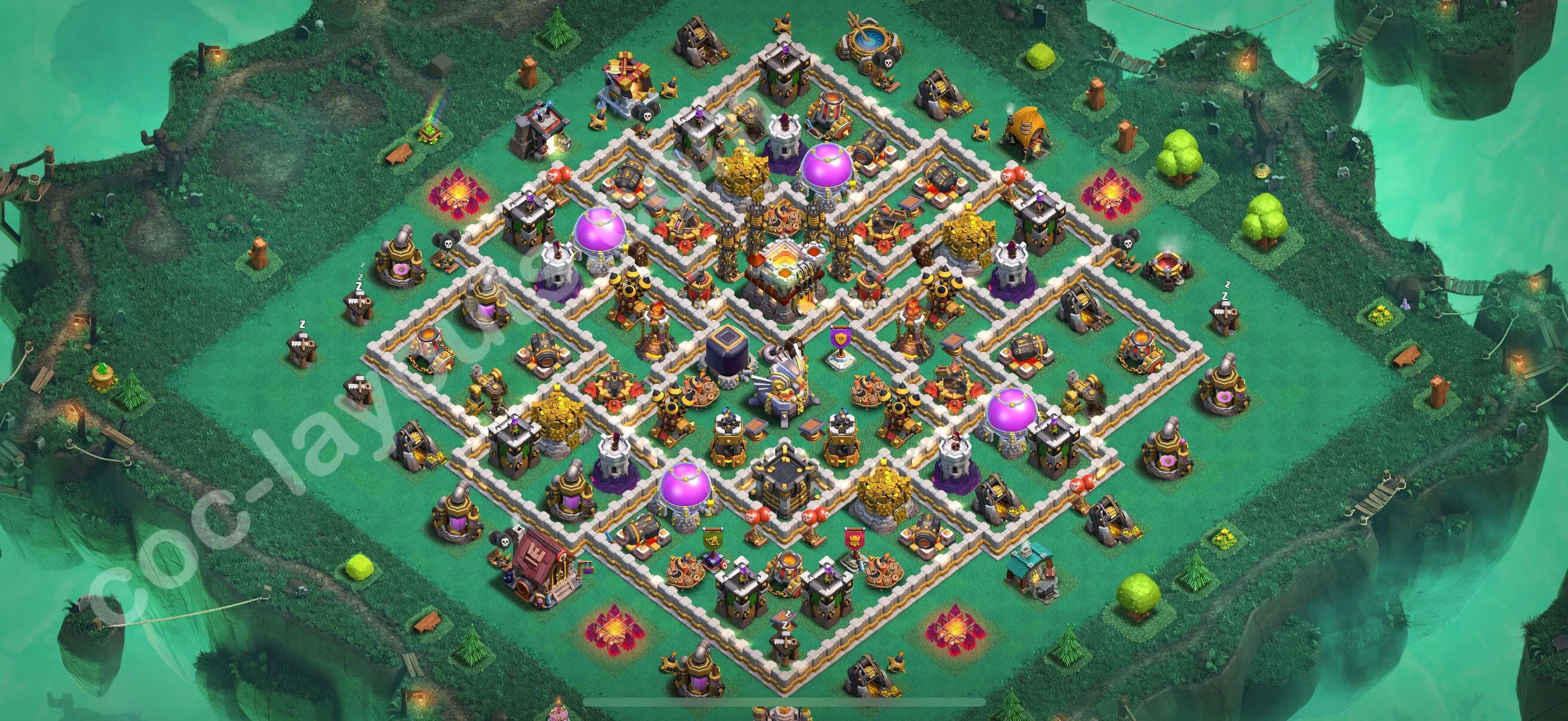 Anti 2 Stars Base TH11 with Link, Anti Everything - best plan / layout / design - Clash of Clans 2026 - (#127) — Pertahanan TH11