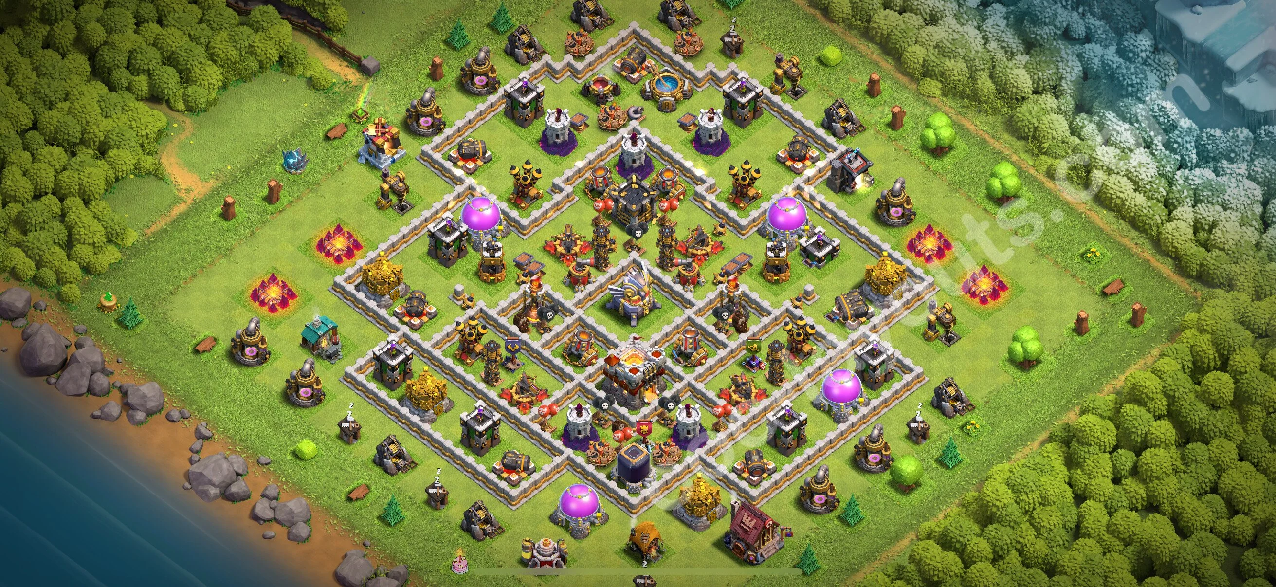 Anti 3 Stars Base TH11 with Link, Anti Air / Electro Dragon - best plan / layout / design - Clash of Clans 2026 - (#128) — Difesa TH11