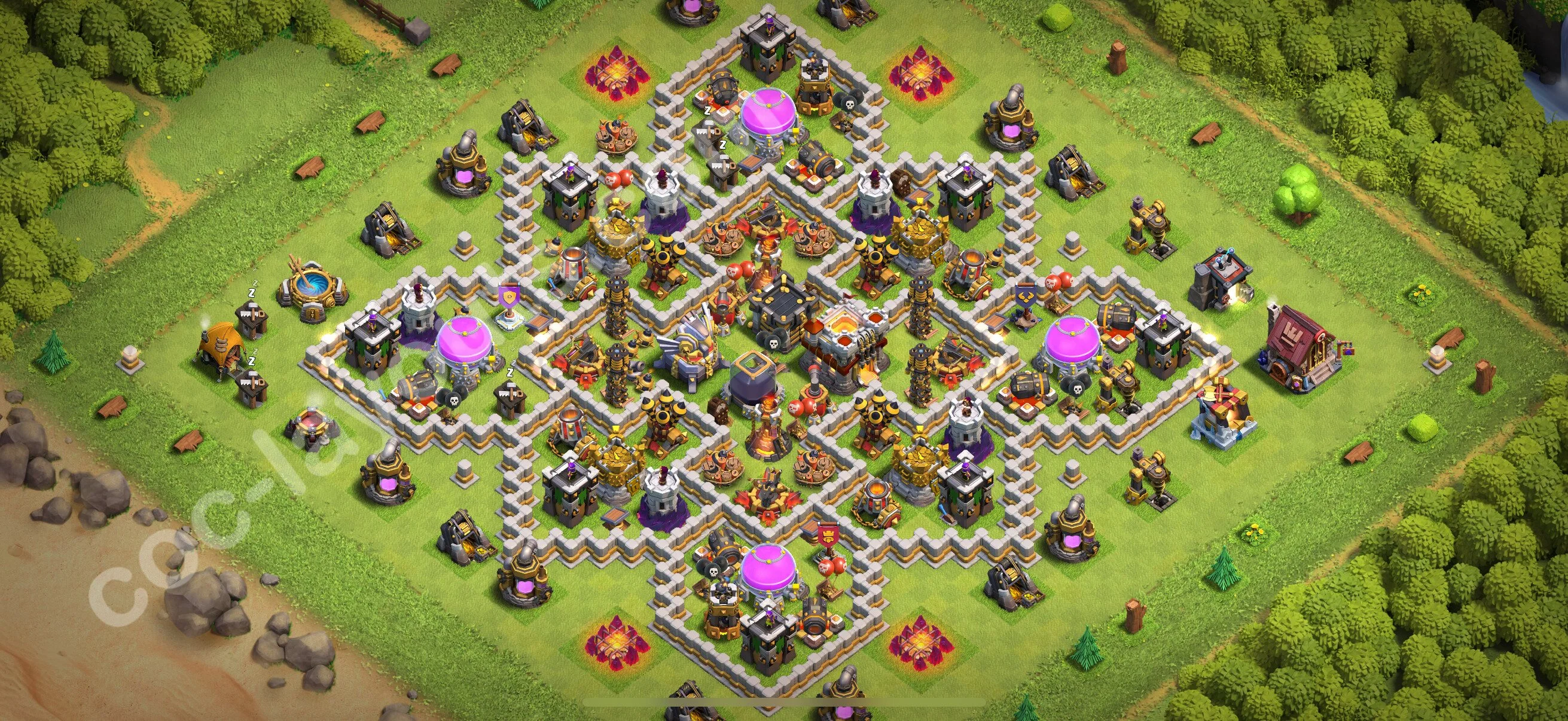 Anti 3 Stars Base TH11 with Link, Hybrid - best plan / layout / design - Clash of Clans 2026 - (#129) — Défense TH11