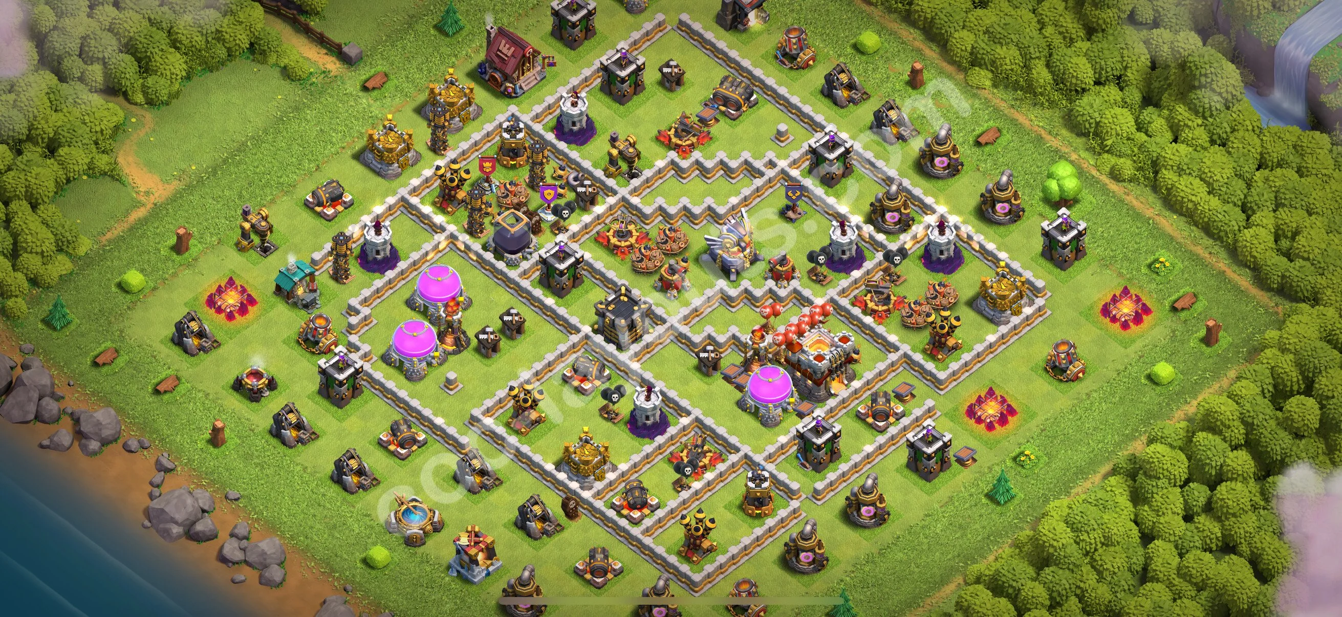 Anti 2 Stars Base TH11 with Link - best plan / layout / design - Clash of Clans 2026 - (#131) — Захист TH11