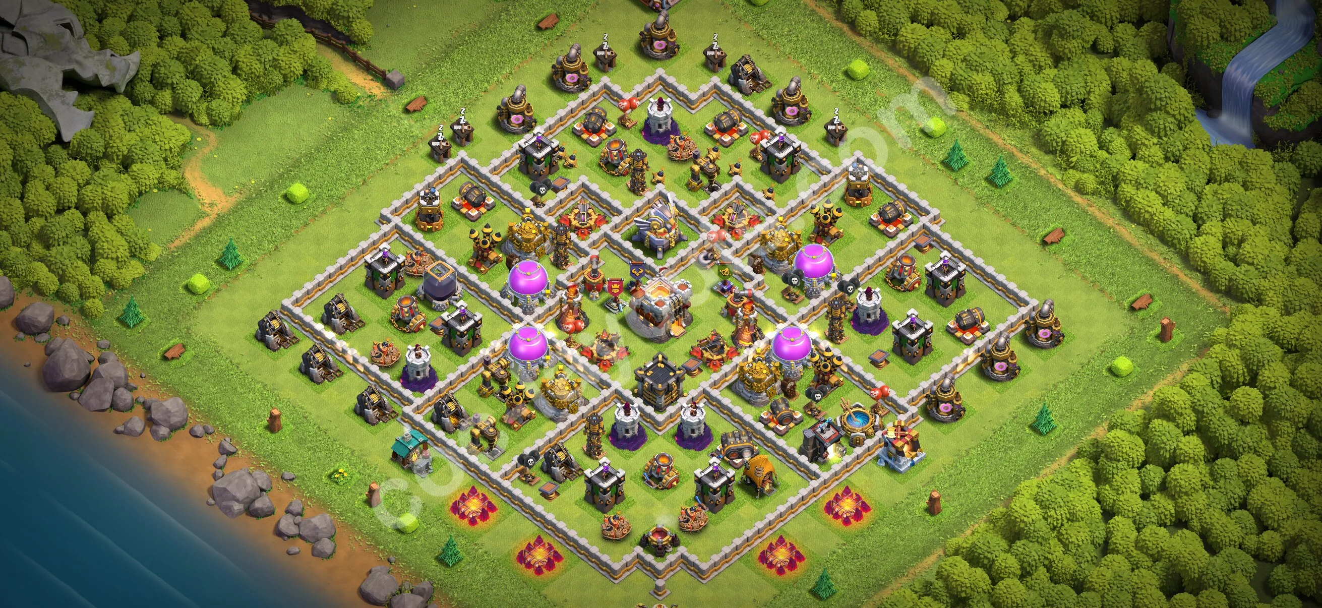 Unbeatable Base TH11 with Link, Hybrid - best plan / Anti Loot / design - Clash of Clans 2026 - (#132) — 防御 TH11