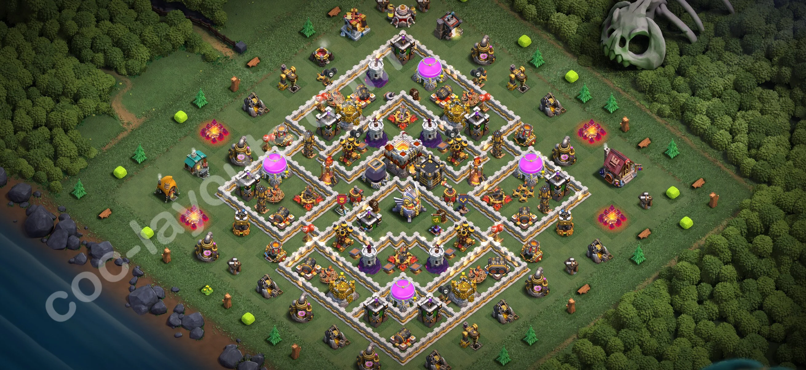 Defense (Trophy) Base TH11 with Link, Hybrid - plan / layout / design - Clash of Clans 2026 - (#133) — Verteidigung TH11