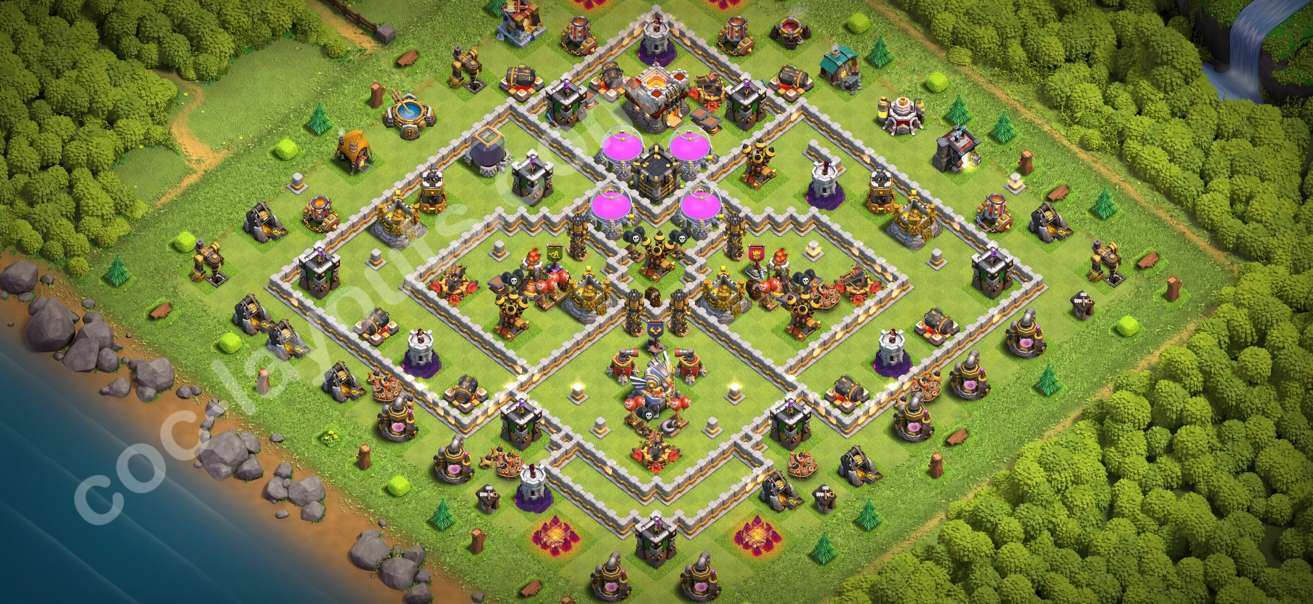 Top Base TH11 with Link - Anti Everything Defence Plan - Clash of Clans 2026 - (#135) — Defesa TH11