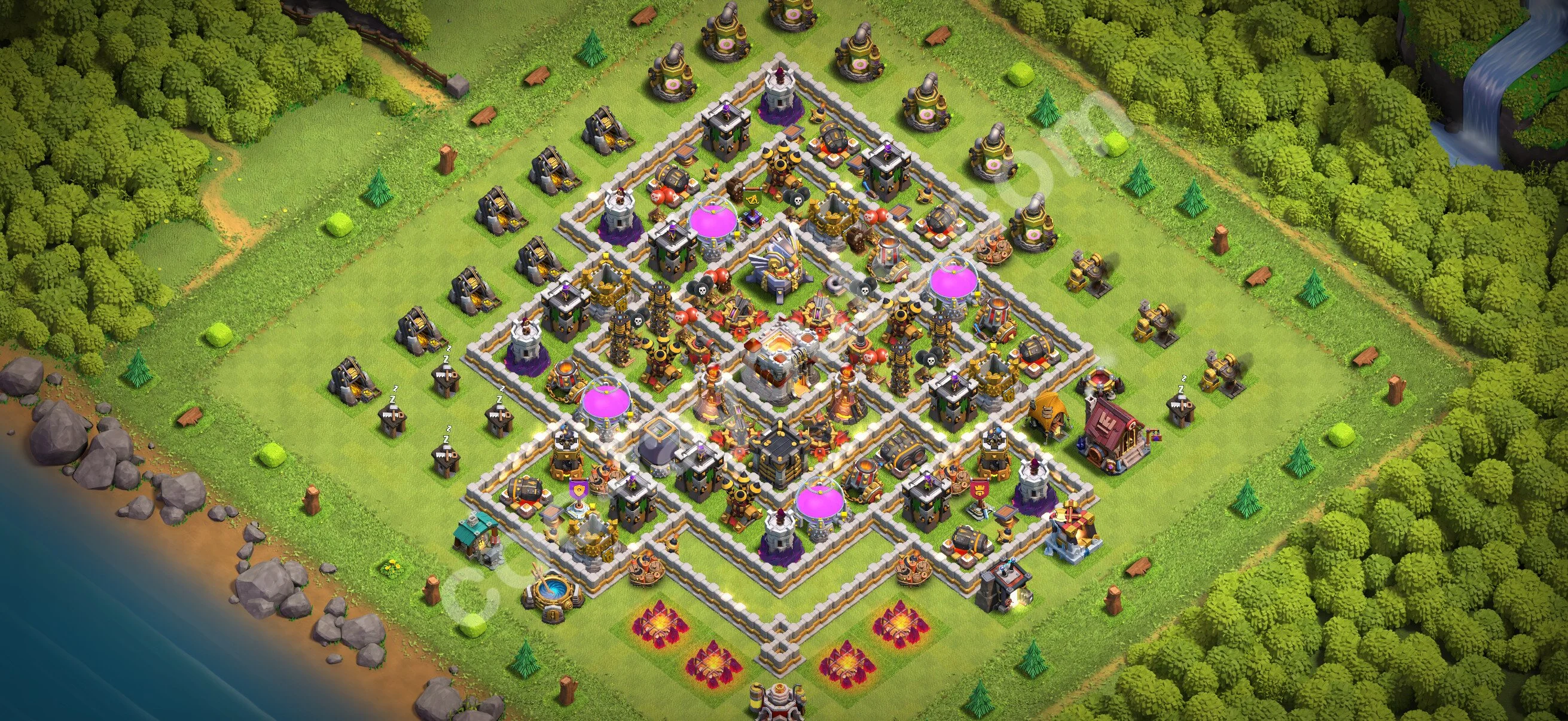 Anti 3 Stars Base TH11 with Link - best plan / layout / design - Clash of Clans 2026 - (#138) — Verdediging TH11