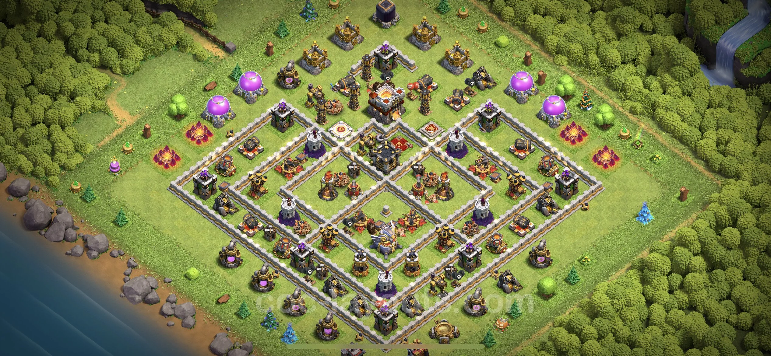 Defense (Trophy) Base TH11 with Link, Anti Everything - plan / layout / design - Clash of Clans - (#51)