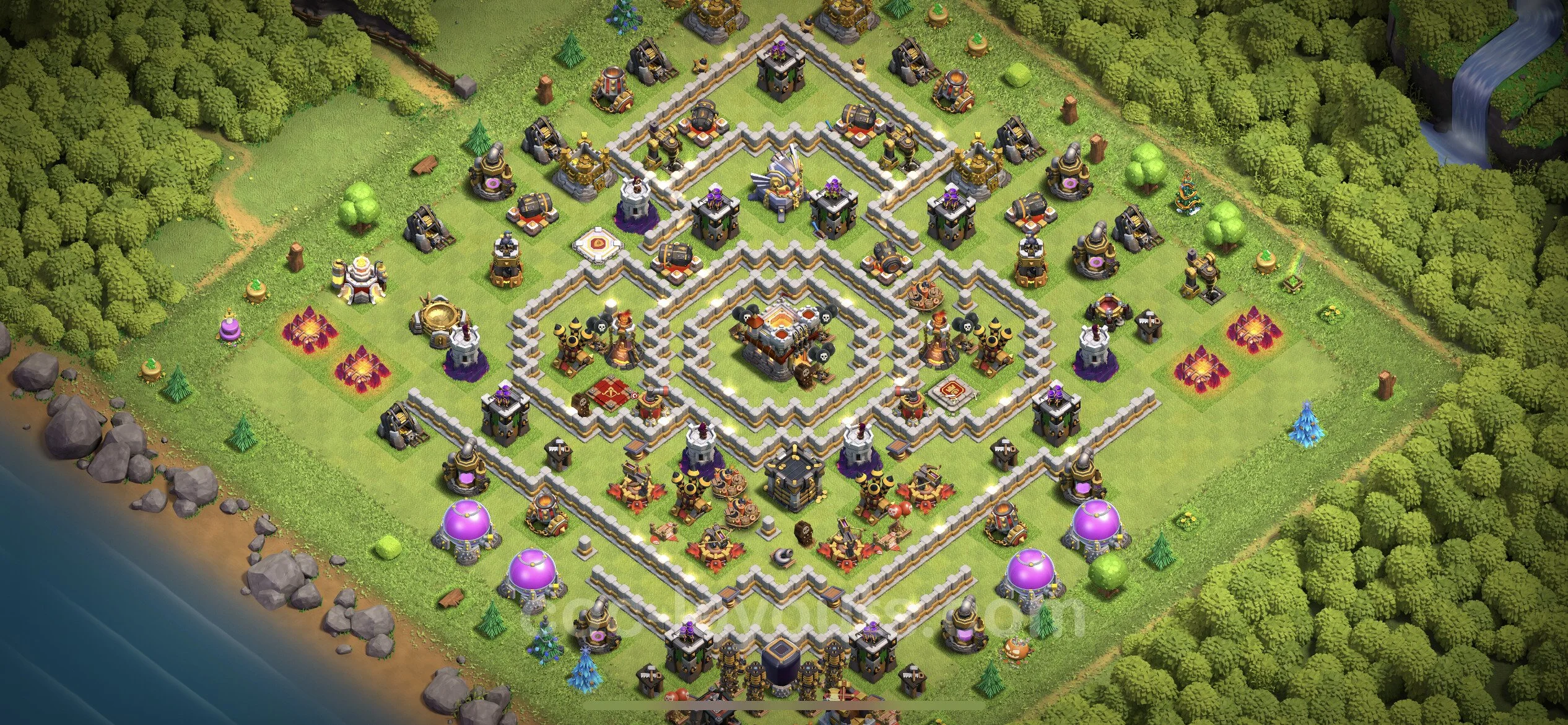Anti 2 Stars Base TH11 with Link, Anti Air / Electro Dragon - best plan / layout / design - Clash of Clans - (#54)