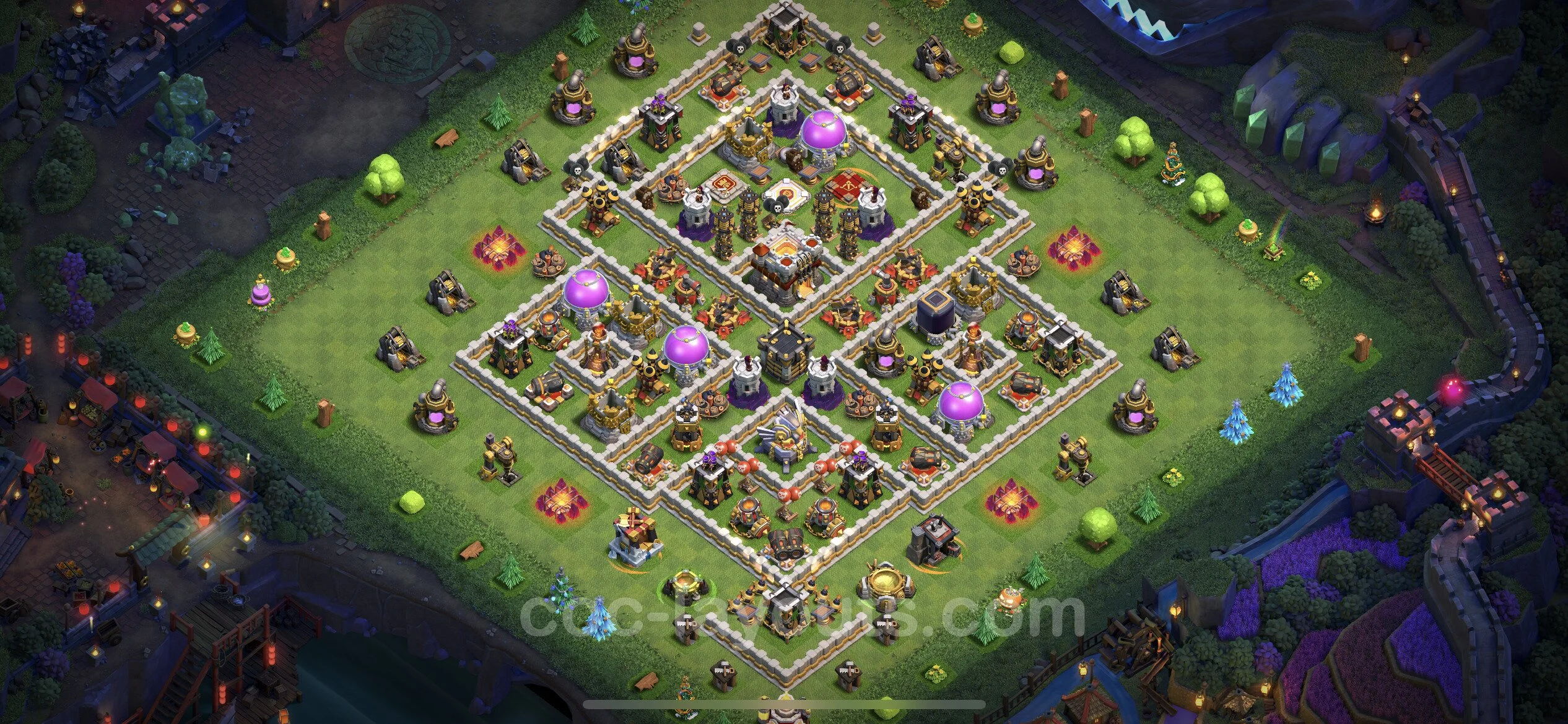 Anti 3 Stars Base TH11 with Link, Hybrid - best plan / layout / design - Clash of Clans - (#65) — Difesa TH11