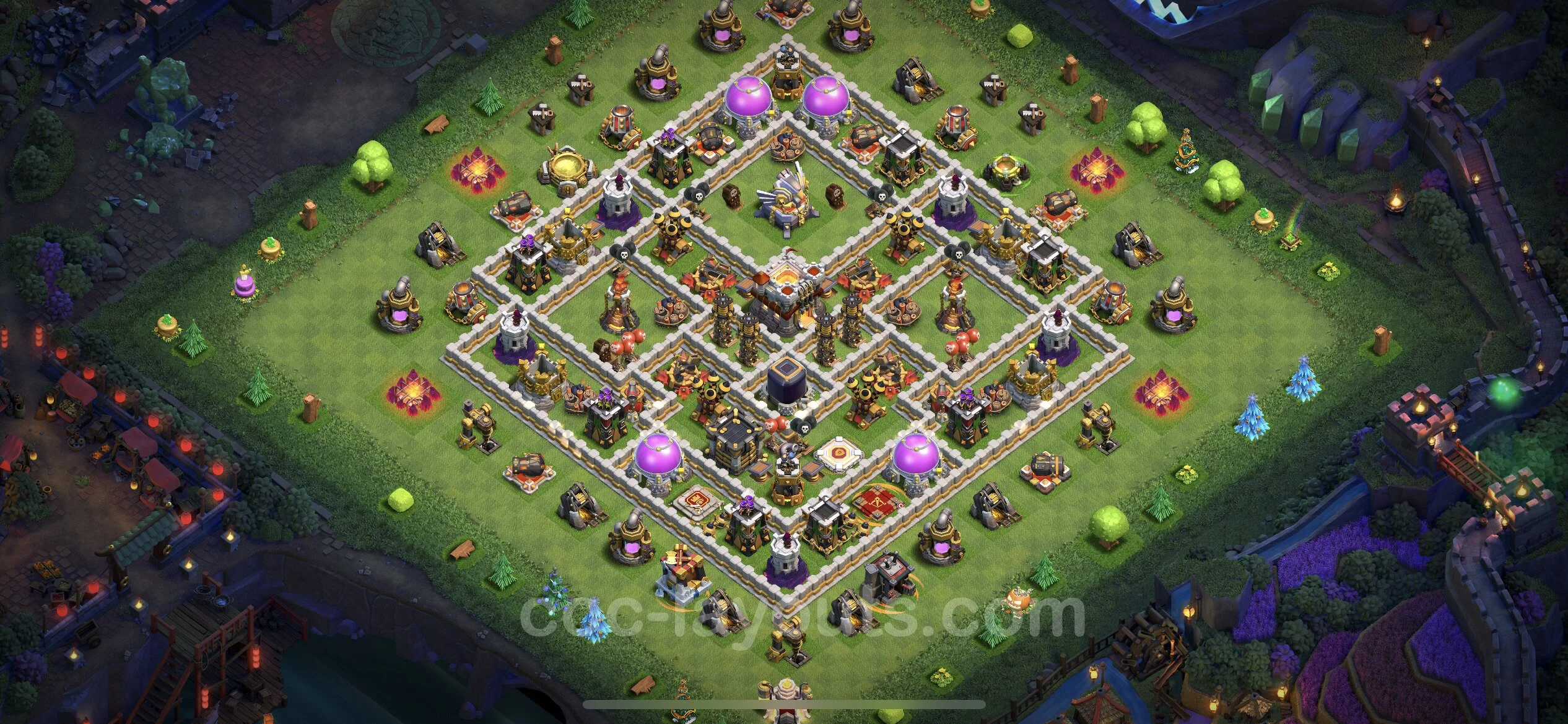 Anti 3 Stars Base TH11 with Link, Hybrid - best plan / layout / design - Clash of Clans - (#67) — Défense TH11