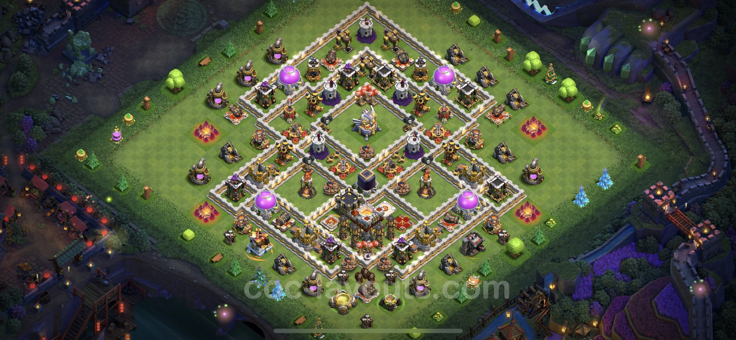 Base TH11 with Link, Hybrid - Anti Dragon Defence Plan / Anti Air - Clash of Clans - (#70) — रक्षा TH11