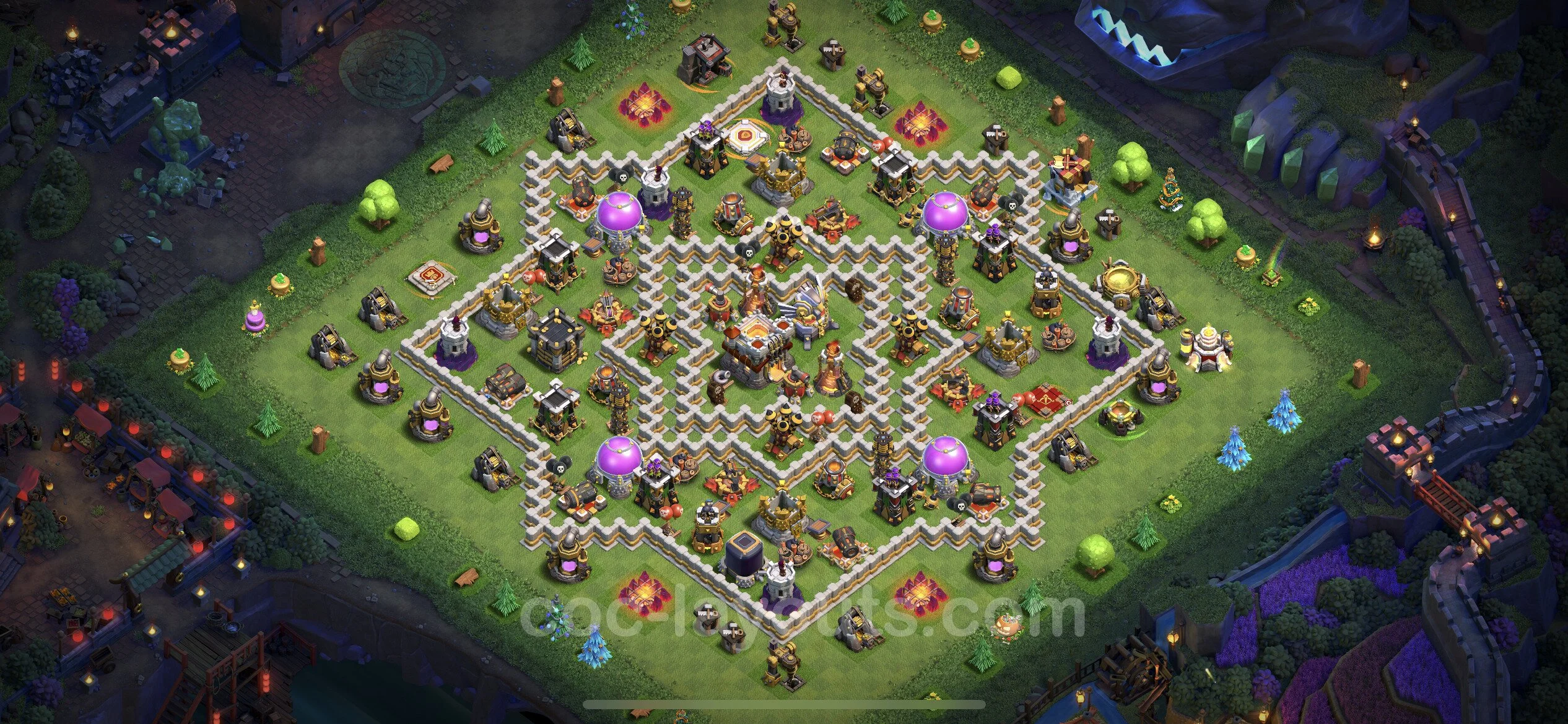 Defense (Trophy) Base TH11 with Link, Hybrid - plan / layout / design - Clash of Clans - (#71) — Захист TH11