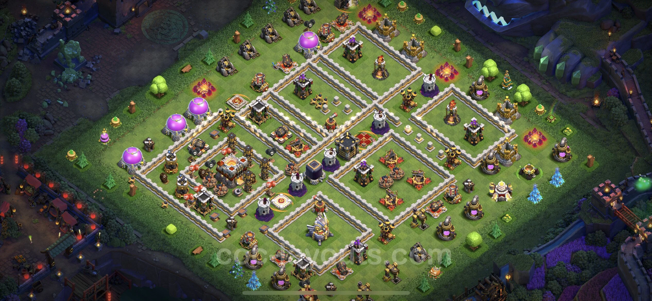 Top Base TH11 with Link - Anti Everything Defence Plan - Clash of Clans - (#73) — Pertahanan TH11