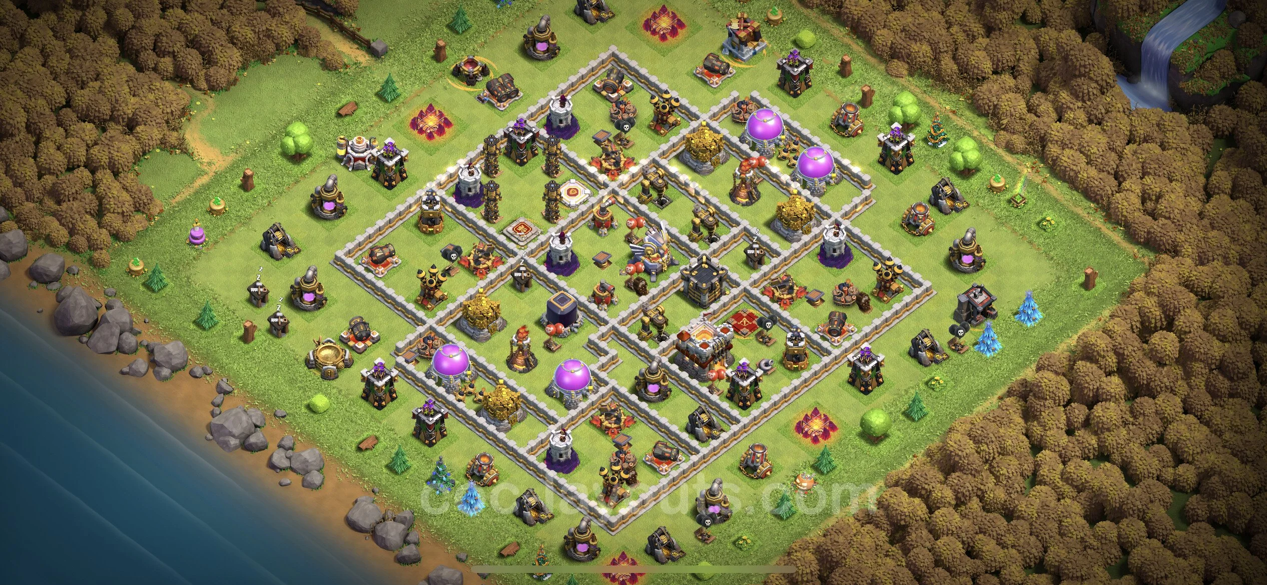 Defense (Trophy) Base TH11 with Link, Hybrid - plan / layout / design - Clash of Clans - (#74) — Defense TH11