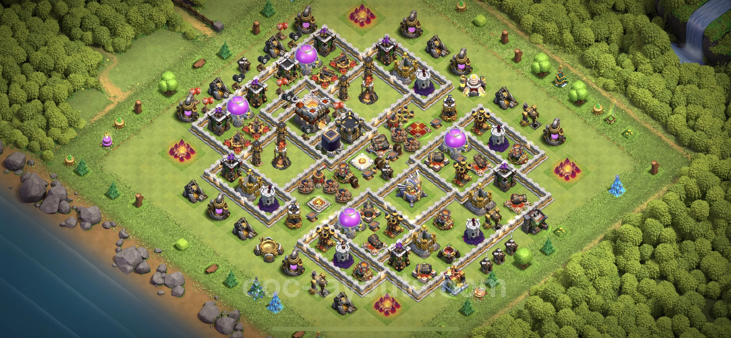 Top Base TH11 with Link, Hybrid - Anti Everything Defence Plan - Clash of Clans - (#75) — रक्षा TH11