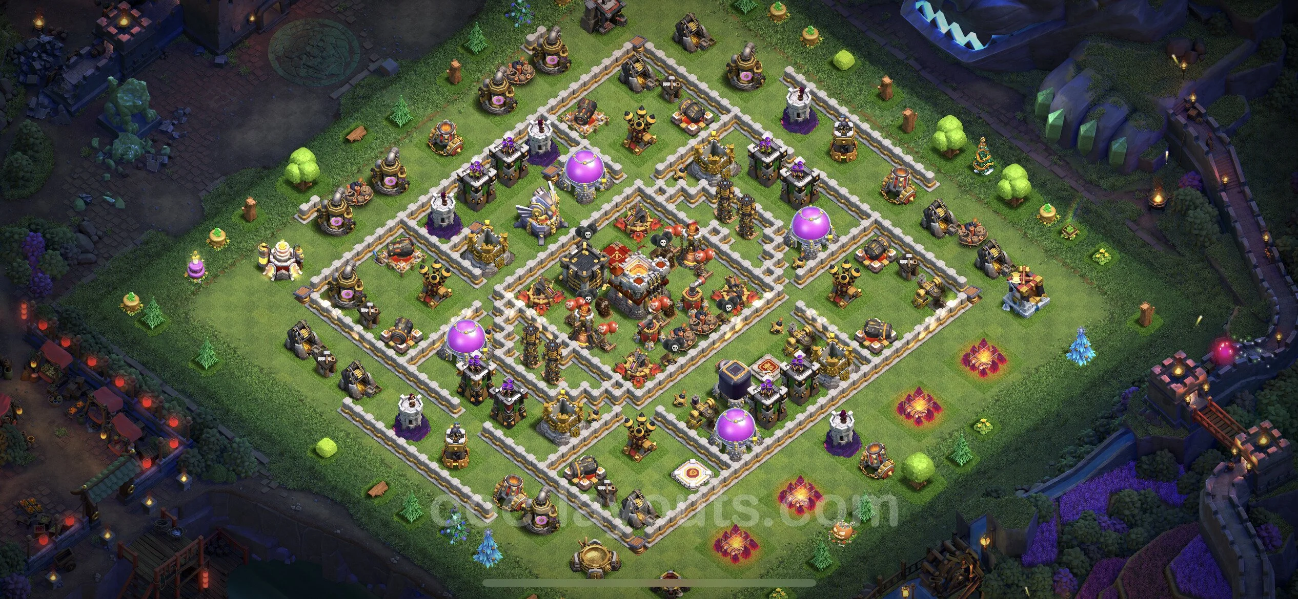 Anti 3 Stars Base TH11 with Link, Hybrid - best plan / layout / design - Clash of Clans - (#76) — Verteidigung TH11
