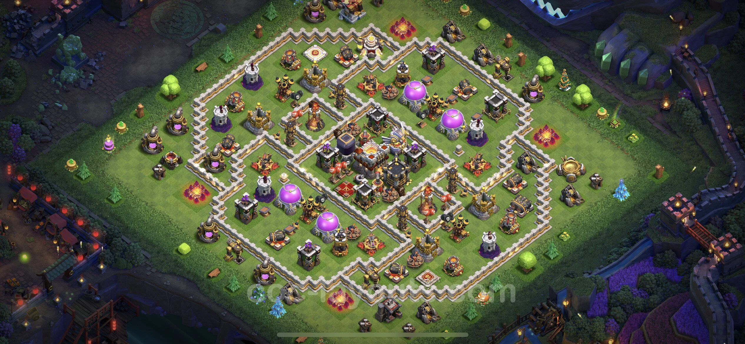 Anti 2 Stars Base TH11 with Link, Hybrid - best plan / layout / design - Clash of Clans - (#79) — Difesa TH11