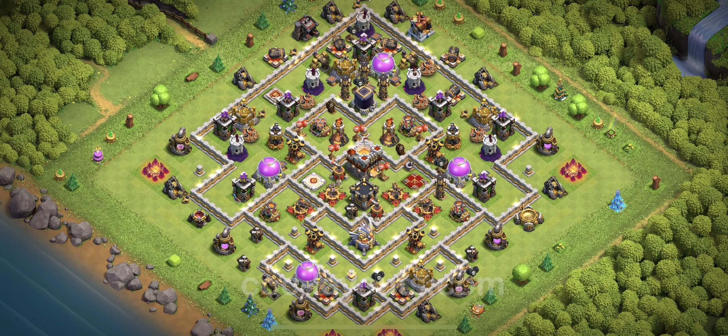Anti 2 Stars Base TH11 with Link, Hybrid - best plan / layout / design - Clash of Clans - (#80) — Obrona TH11