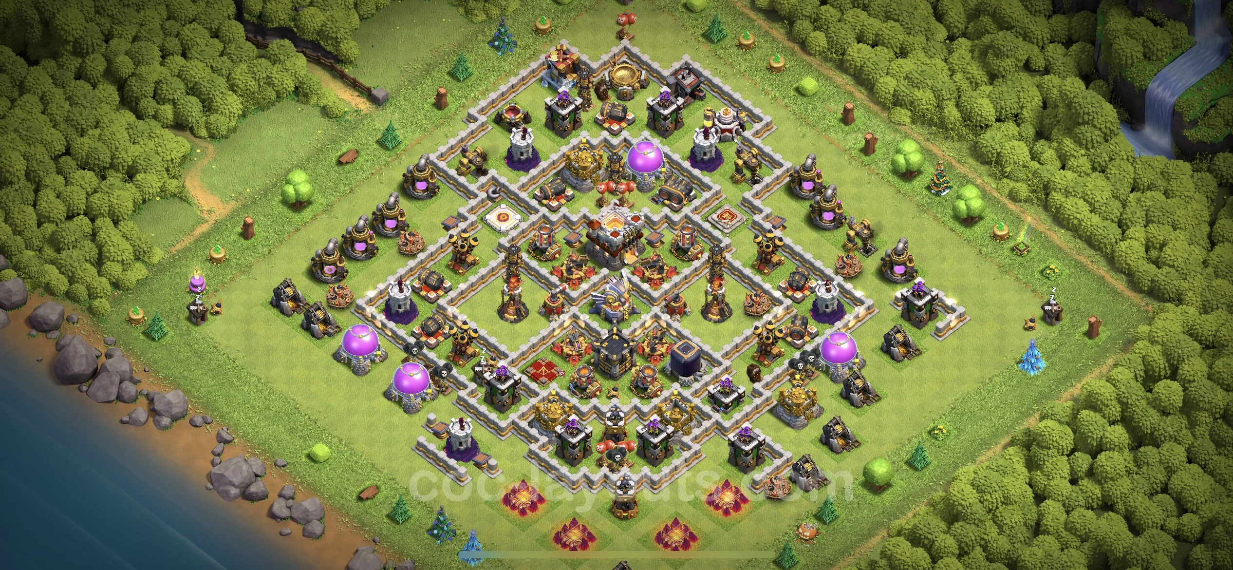 Top Base TH11 with Link - Anti GoWiWi / GoWiPe Defence Plan - Clash of Clans - (#81) — Pertahanan TH11
