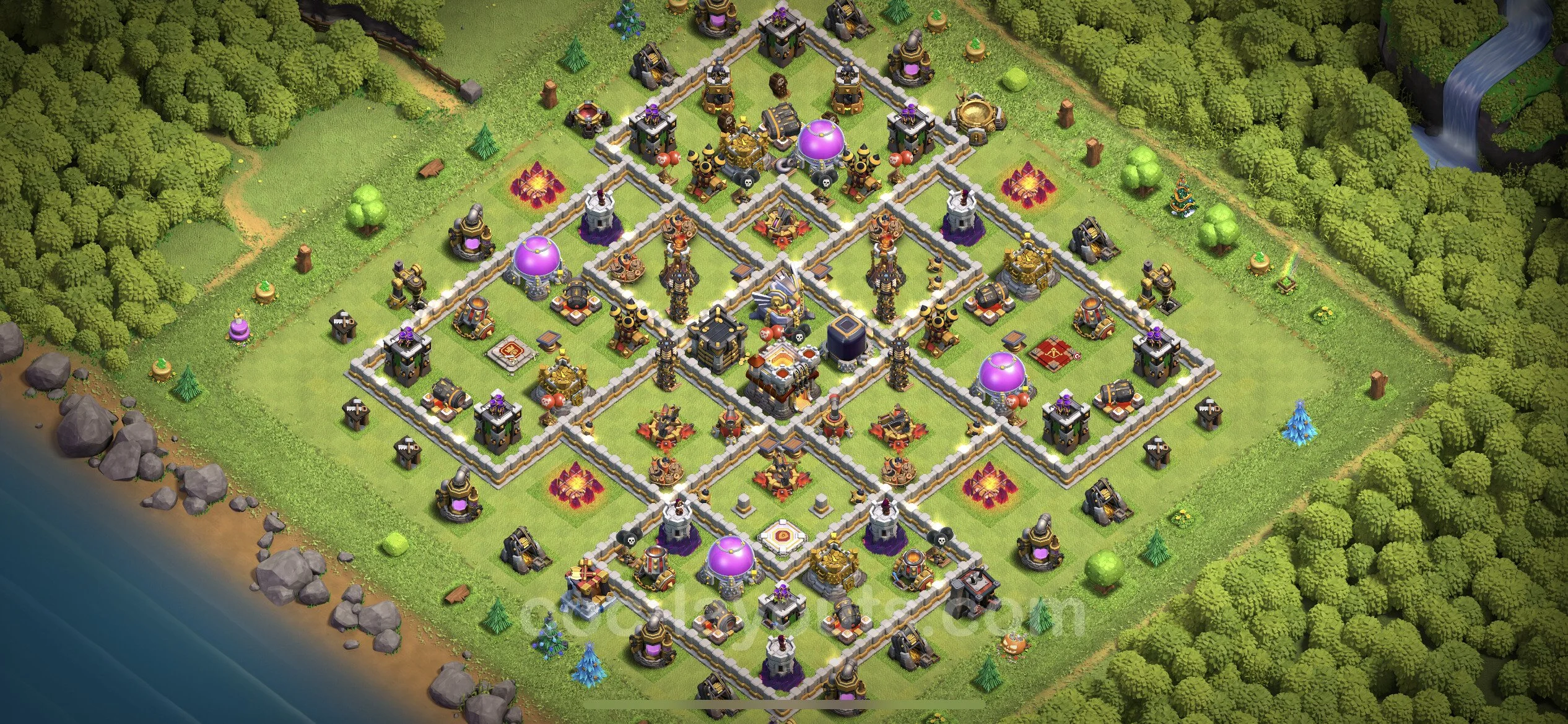 Anti 2 Stars Base TH11 with Link, Hybrid - best plan / layout / design - Clash of Clans - (#82) — Verteidigung TH11