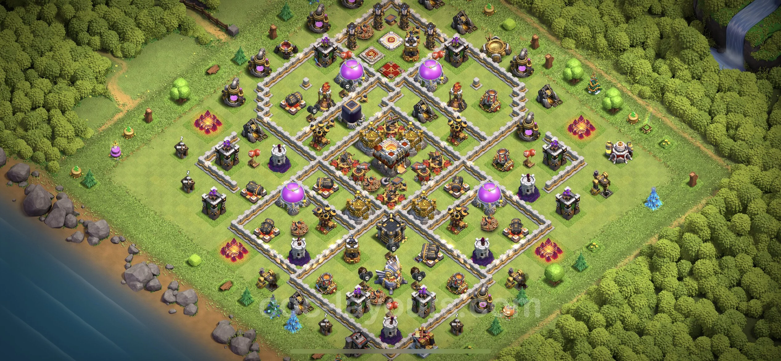Top Base TH11 with Link, Hybrid - Anti Everything Defence Plan - Clash of Clans - (#83) — Verteidigung TH11