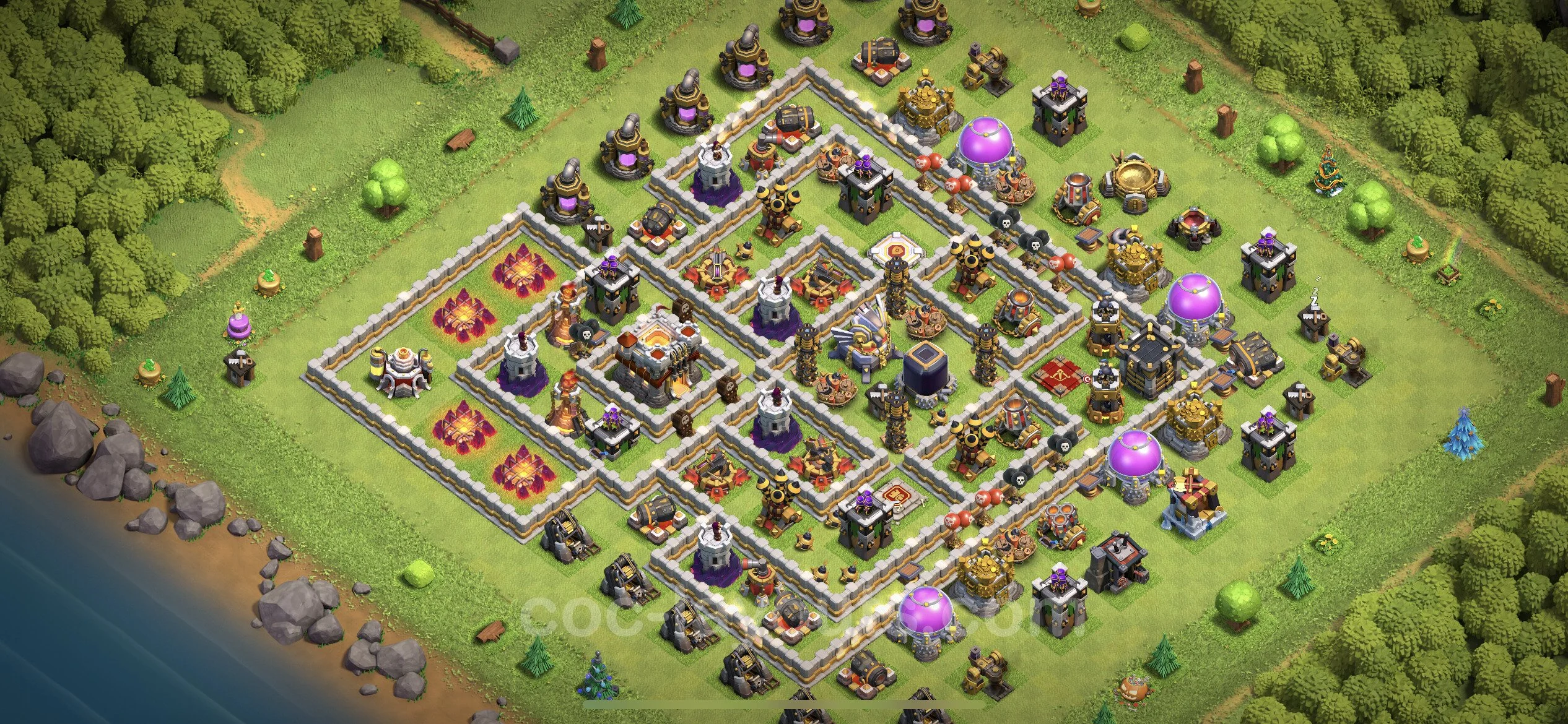 Base TH11 with Link, Anti Everything Max Levels - defence plan / layout / design - Clash of Clans - (#86) — Защита TH11