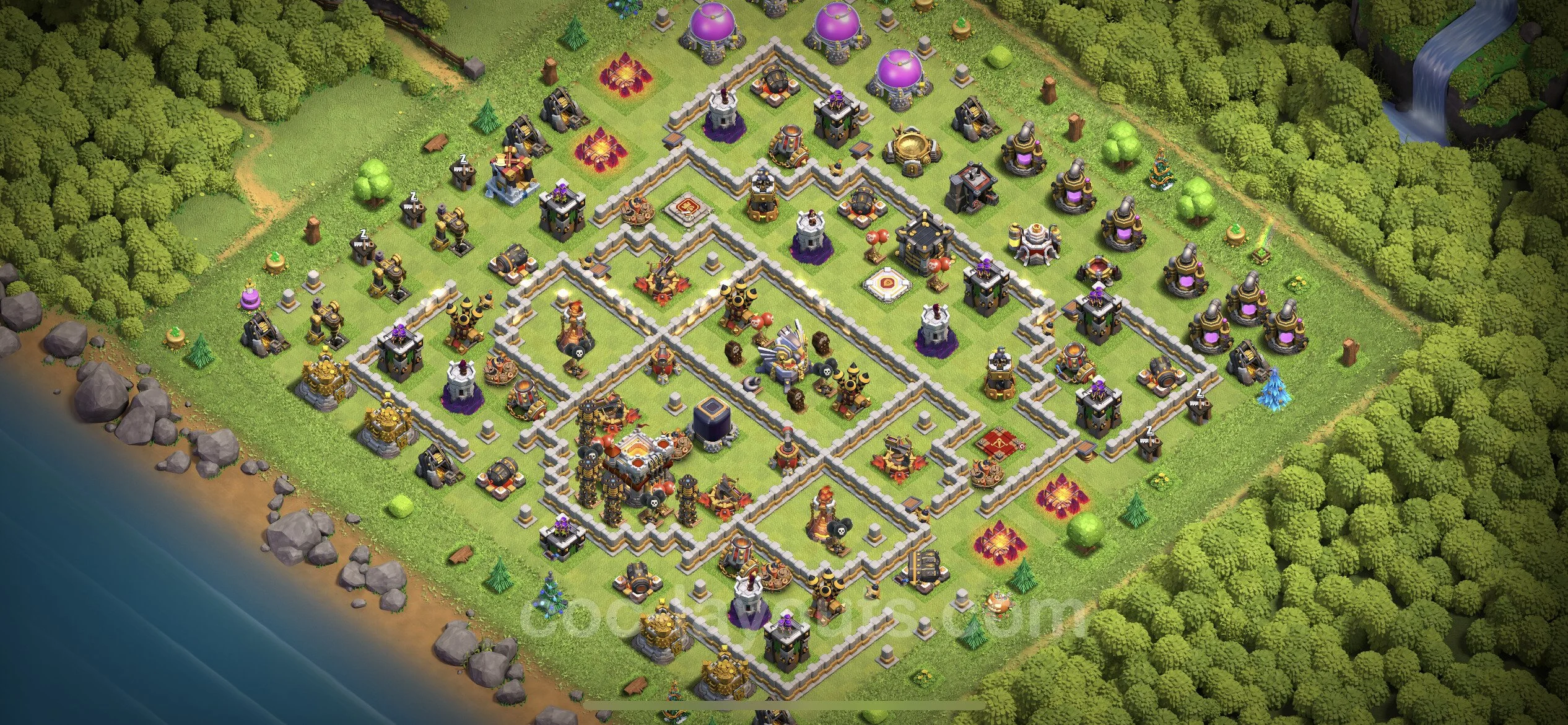 Top Base TH11 with Link - Anti GoWiWi / GoWiPe Defence Plan - Clash of Clans - (#87) — 防御 TH11