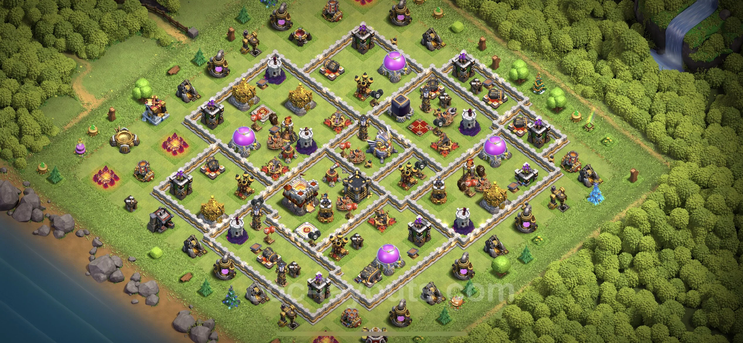 Top Base TH11 with Link, Hybrid - Anti Everything Defence Plan - Clash of Clans - (#90) — 防衛 TH11