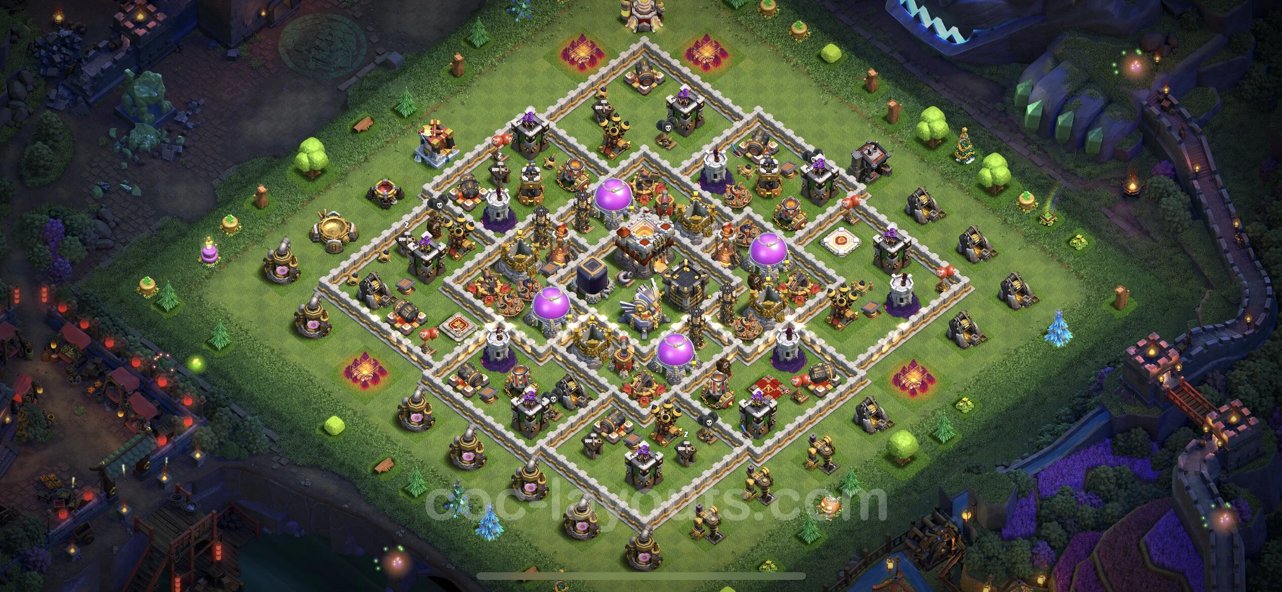 Farming Base TH11 with Link, Anti 2 Stars, Hybrid - plan / layout / design - Clash of Clans - (#25)