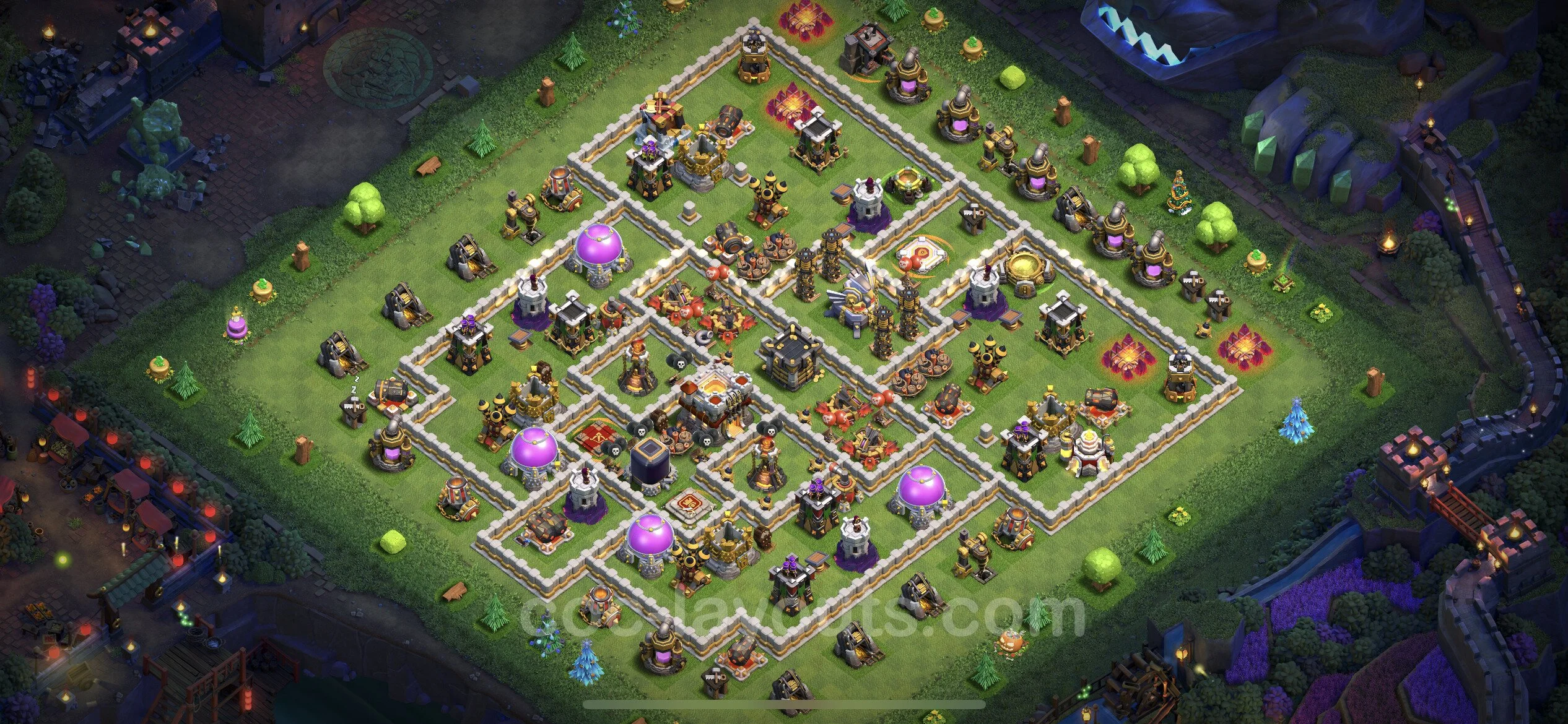 Farming Base TH11 with Link, Anti Everything, Hybrid - plan / layout / design - Clash of Clans - (#30) — Farm TH11