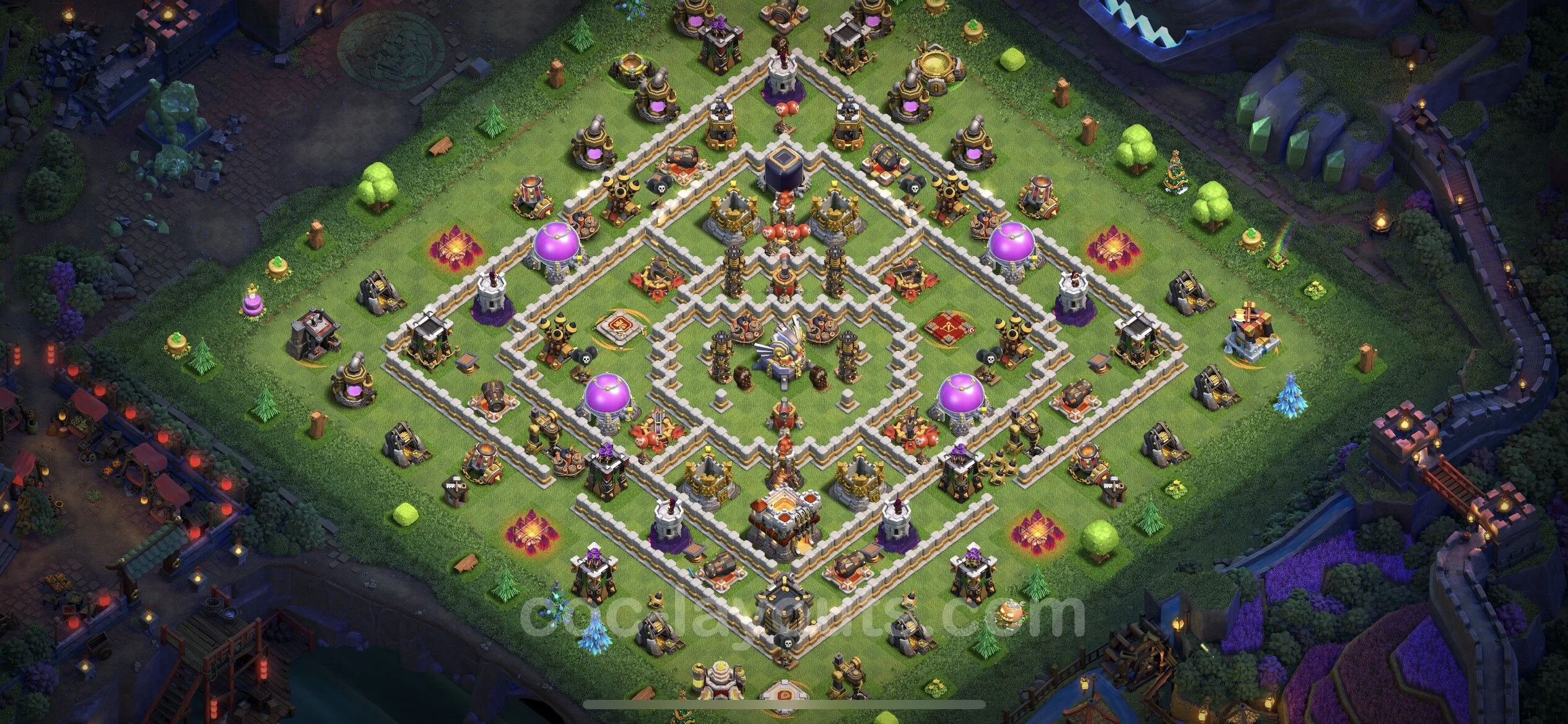 Farming Base TH11 with Link, Anti 3 Stars, Hybrid - plan / layout / design - Clash of Clans - (#34) — Фарм TH11