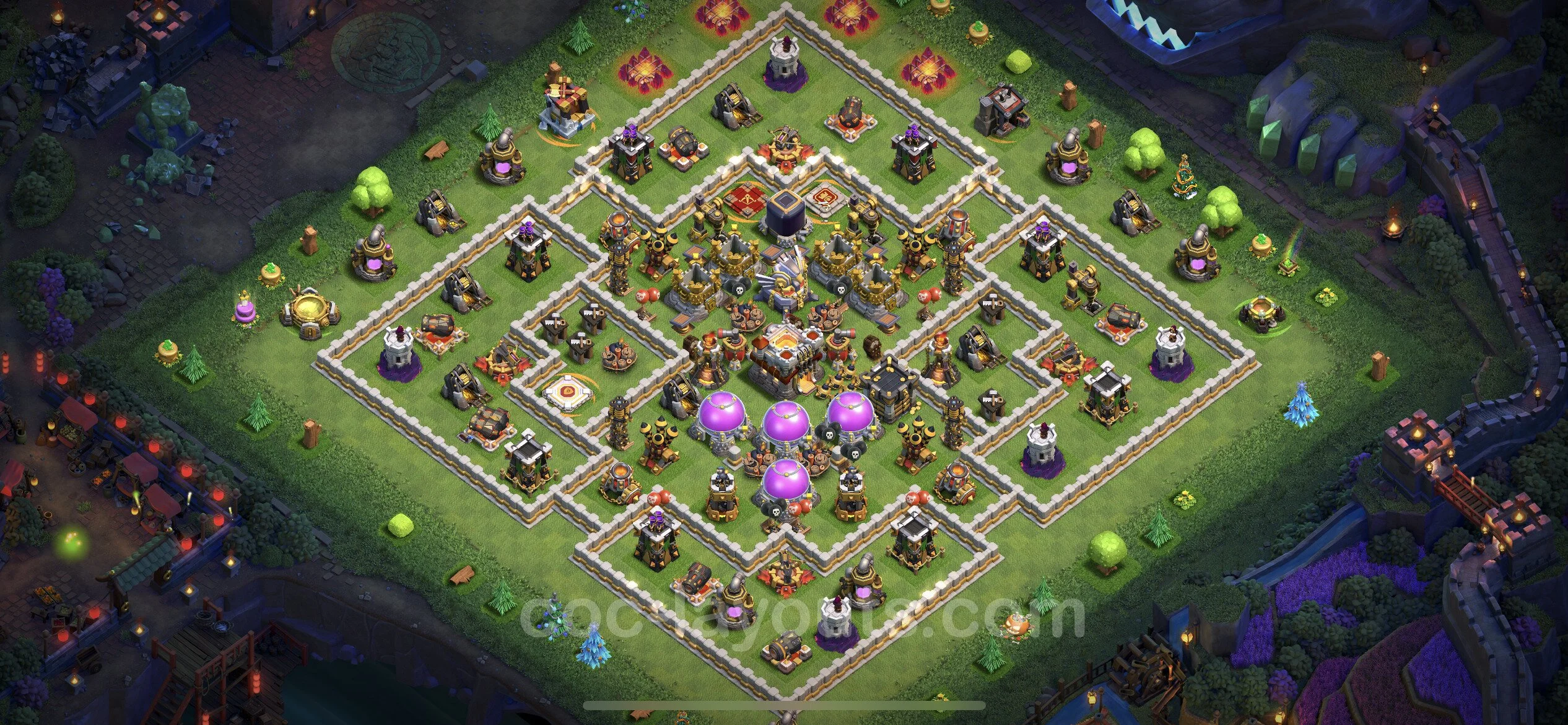Farming Base TH11 with Link, Anti 2 Stars, Hybrid - plan / layout / design - Clash of Clans - (#38) — Farm TH11