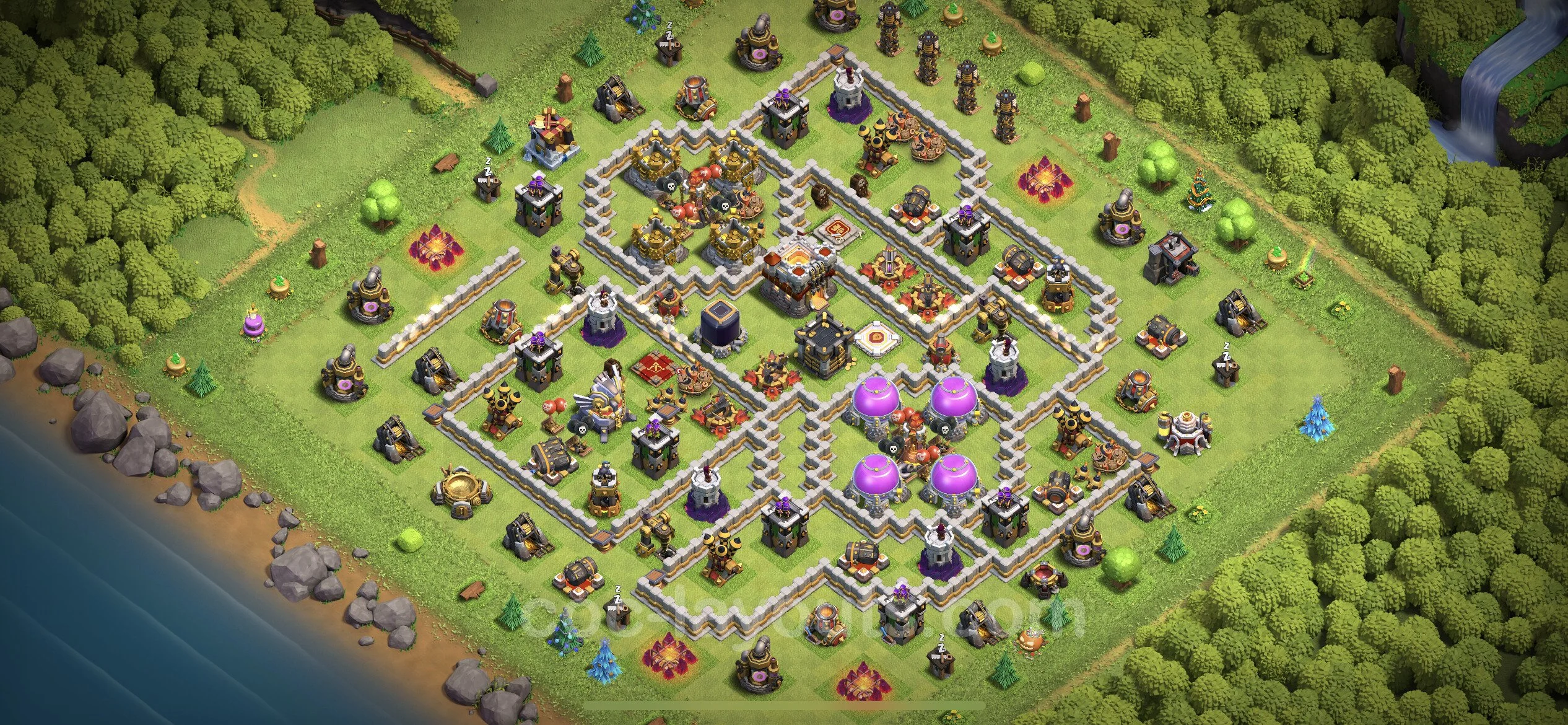Farming Base TH11 with Link, Anti 3 Stars, Hybrid - plan / layout / design - Clash of Clans - (#45) — Фарм TH11