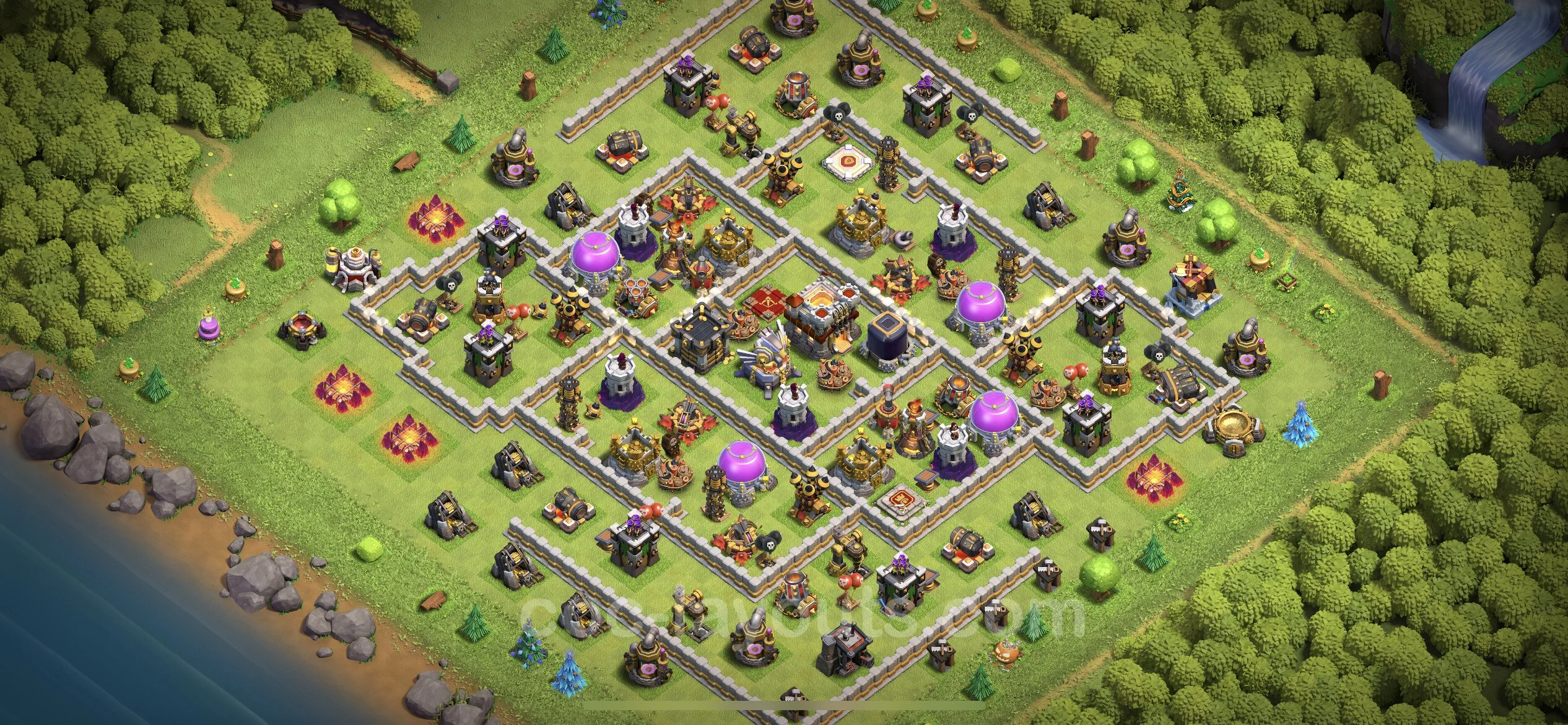 Farming Base TH11 with Link, Anti 2 Stars, Hybrid - plan / layout / design - Clash of Clans - (#46) — Farm TH11