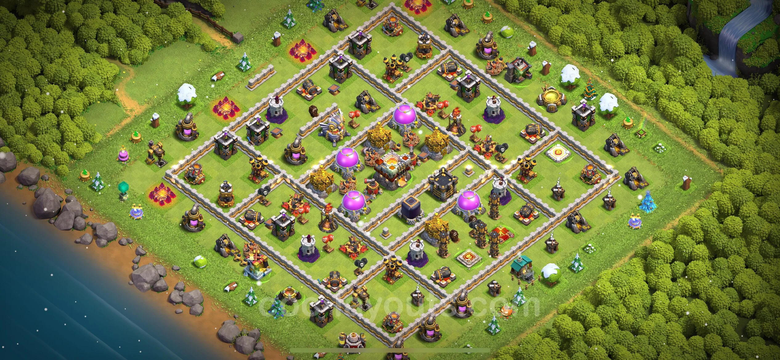 Farming Base TH11 with Link, Anti 2 Stars, Anti Everything - plan / layout / design - Clash of Clans - (#49) — Farming TH11