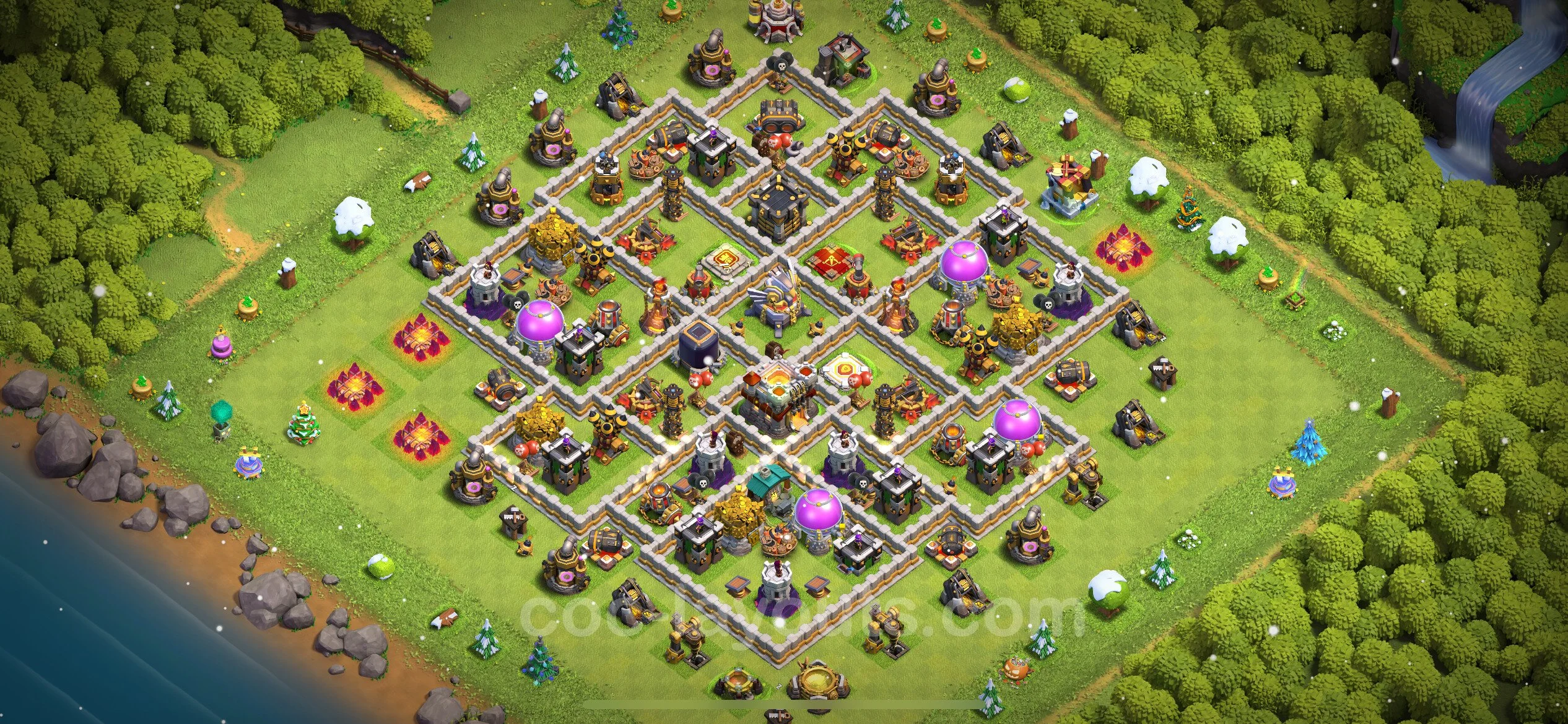 Farming Base TH11 with Link, Anti 3 Stars, Hybrid - plan / layout / design - Clash of Clans - (#54) — Farm TH11