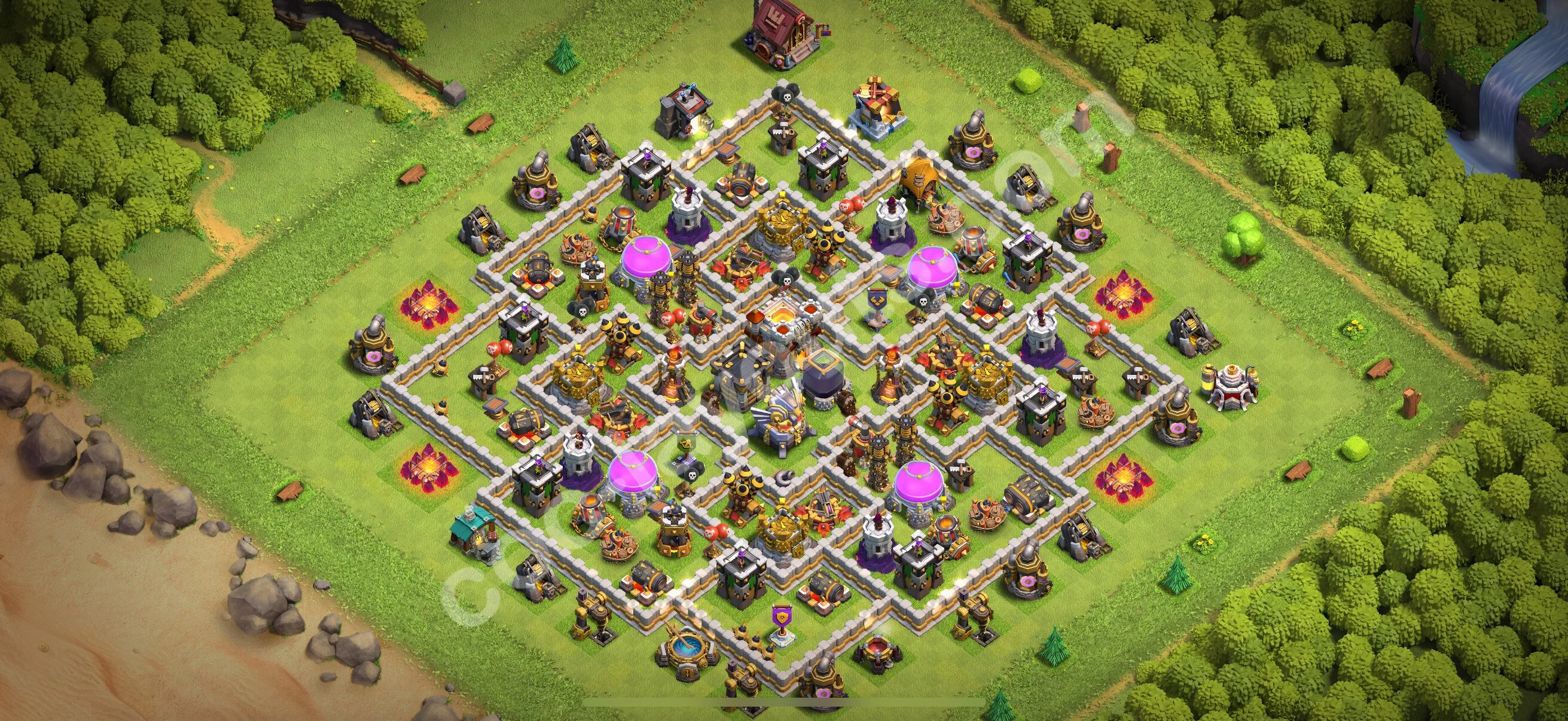 Farming Base TH11 with Link, Anti 3 Stars, Anti Air / Electro Dragon - plan / layout / design - Clash of Clans 2026 - (#63) — Farm TH11