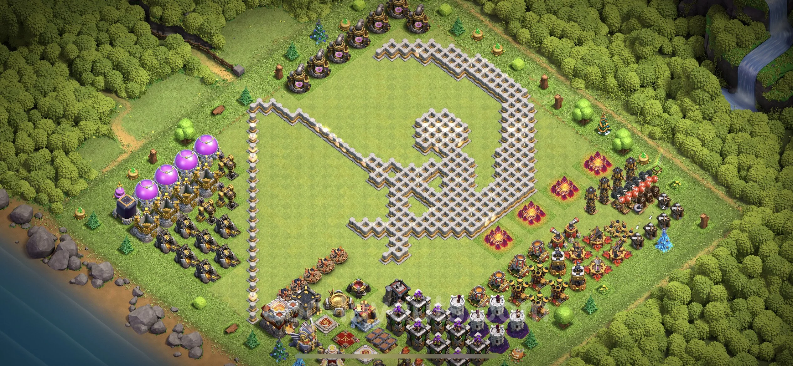 Top Troll Funny Base TH11 with Link - Funny Art Plan - Clash of Clans - (#1)