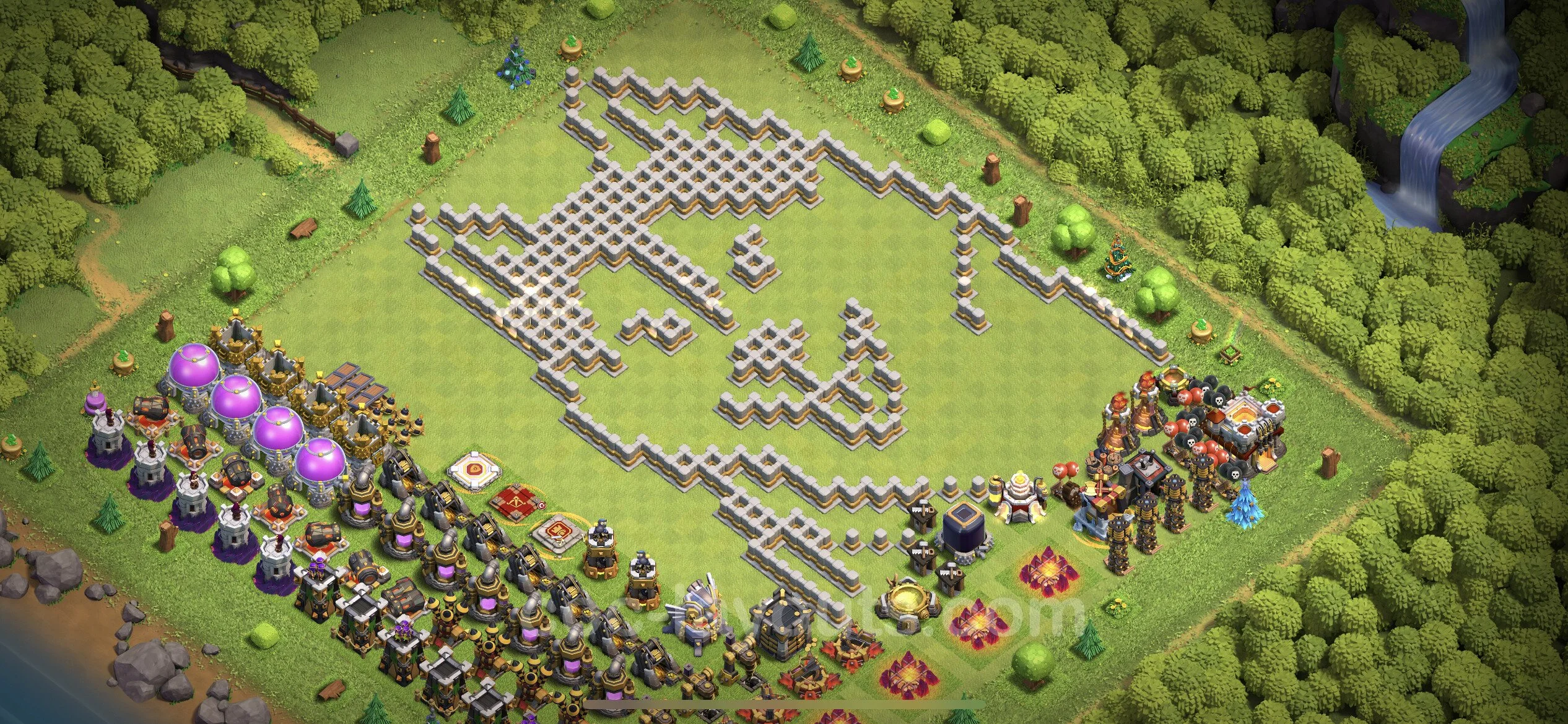 Top Troll Funny Base TH11 with Link - Funny Art Plan - Clash of Clans - (#10) — Fun TH11
