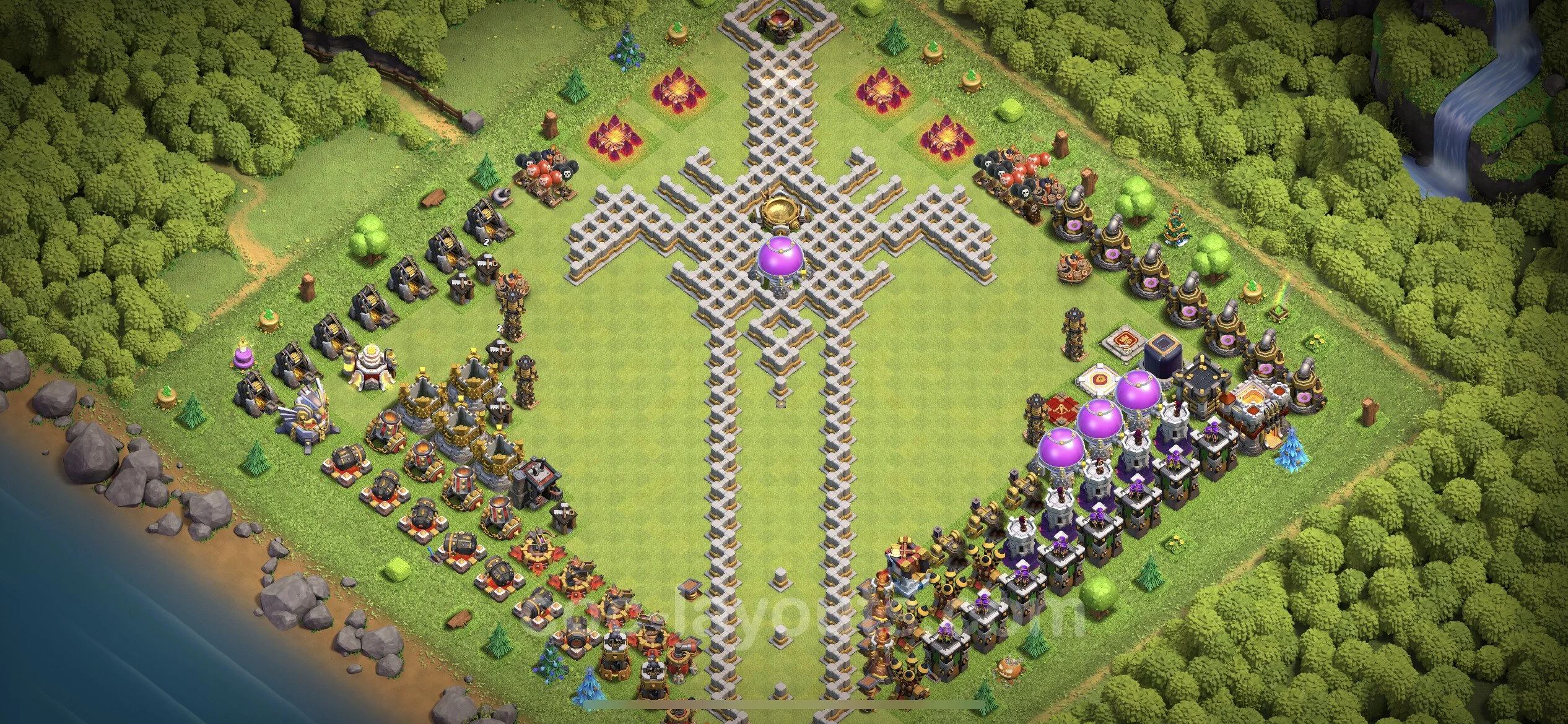 Top Troll Funny Base TH11 with Link - Funny Art Plan - Clash of Clans - (#13) — Spaß TH11