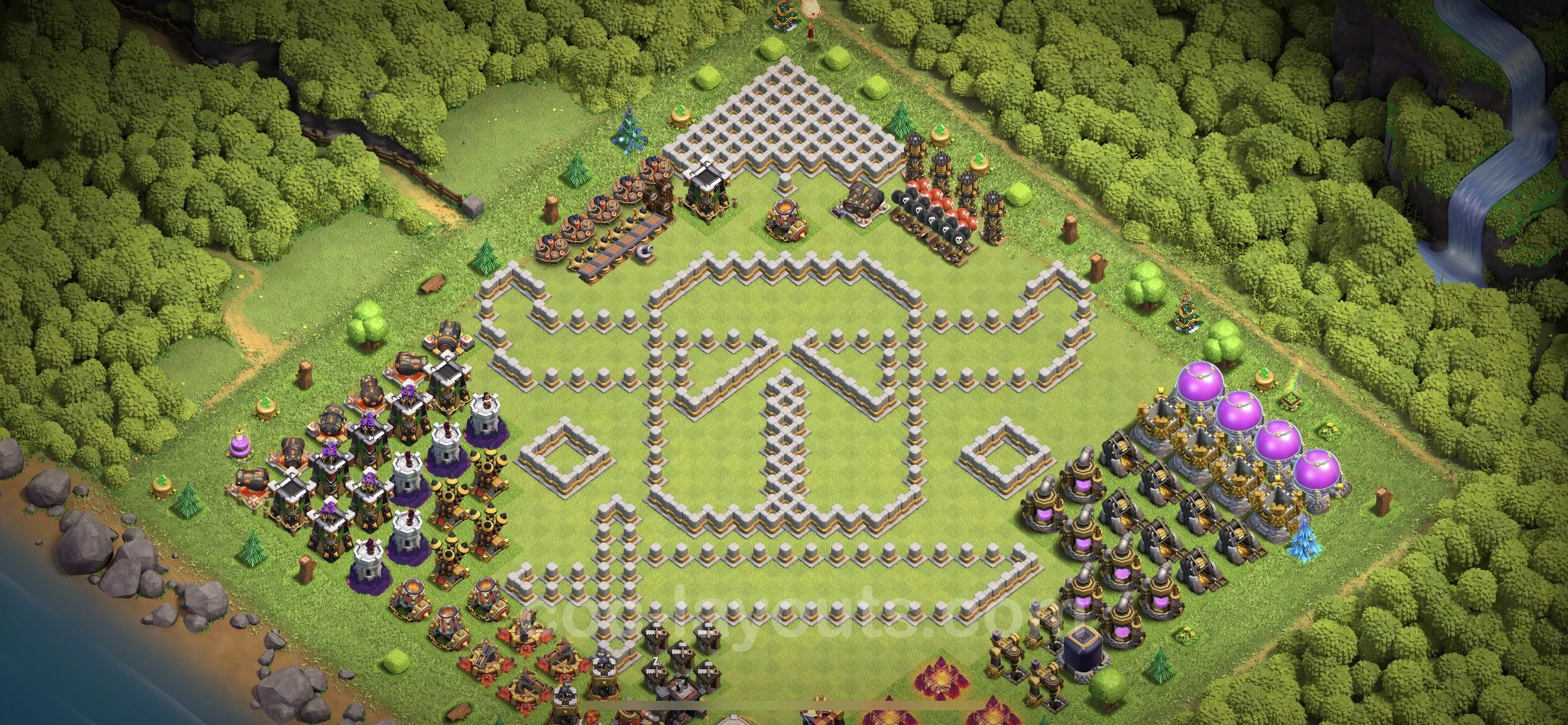 Top Troll Funny Base TH11 with Link - Funny Art Plan - Clash of Clans - (#16) — फ़न TH11