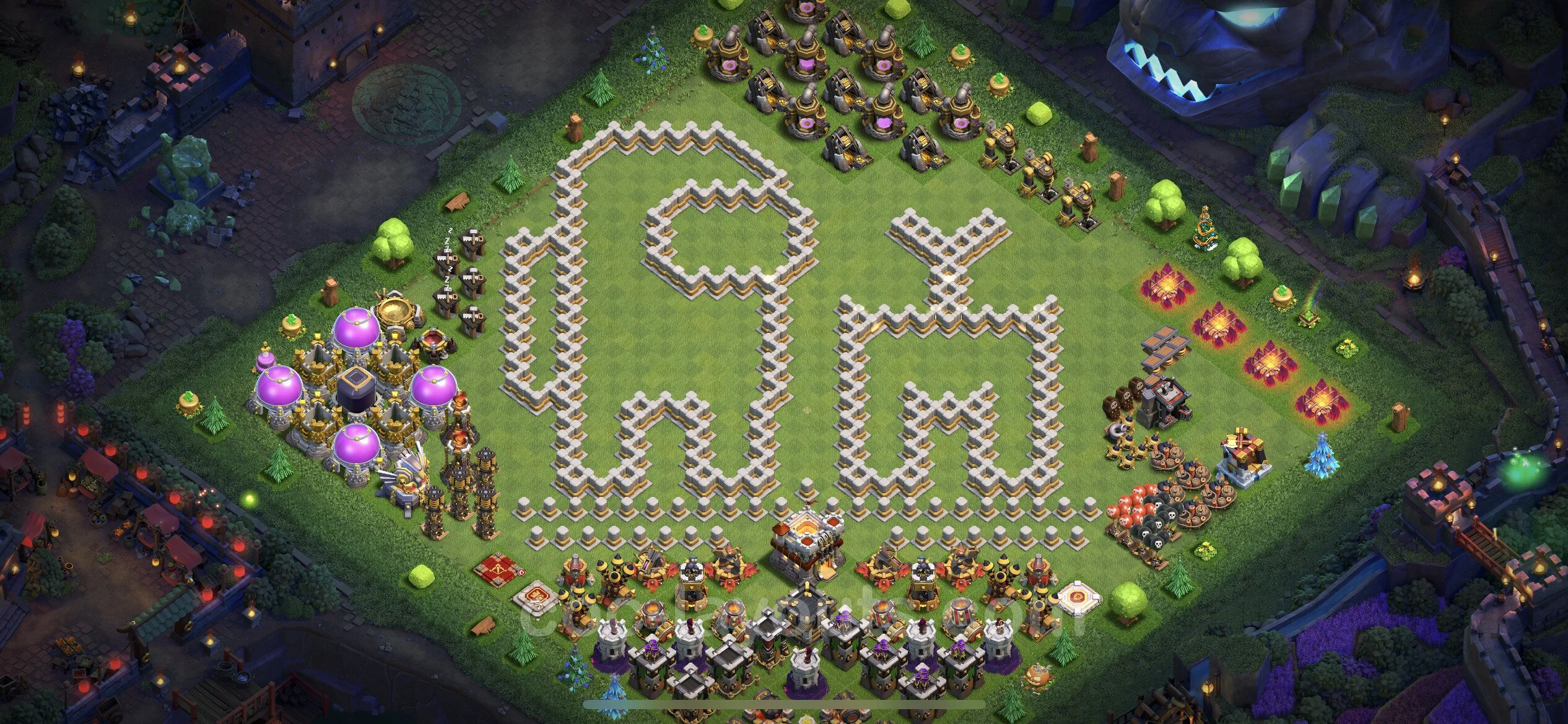 Top Troll Funny Base TH11 with Link - Funny Art Plan - Clash of Clans - (#24) — Развлечения TH11