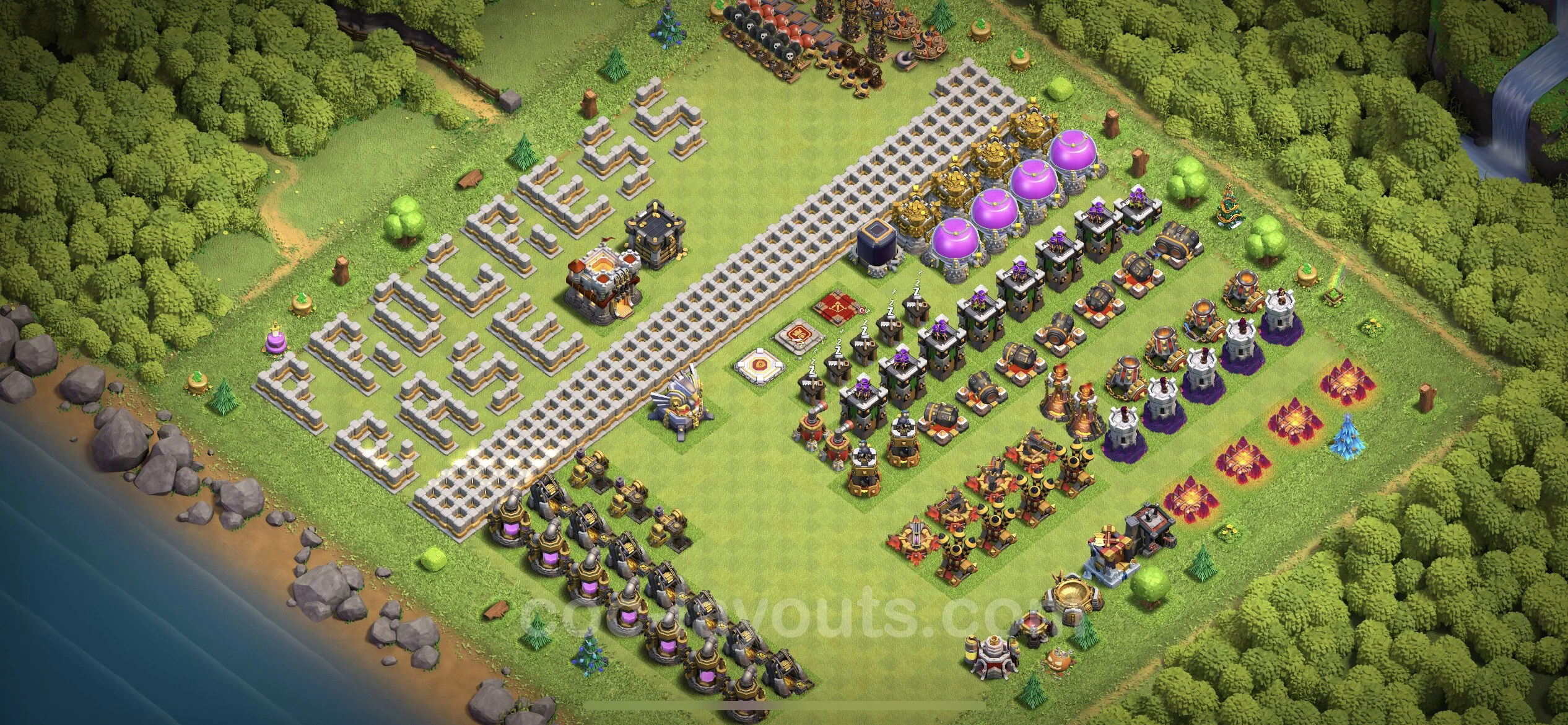 Top Troll Funny Base TH11 with Link - Funny Art Plan - Clash of Clans - (#25) — Fun TH11