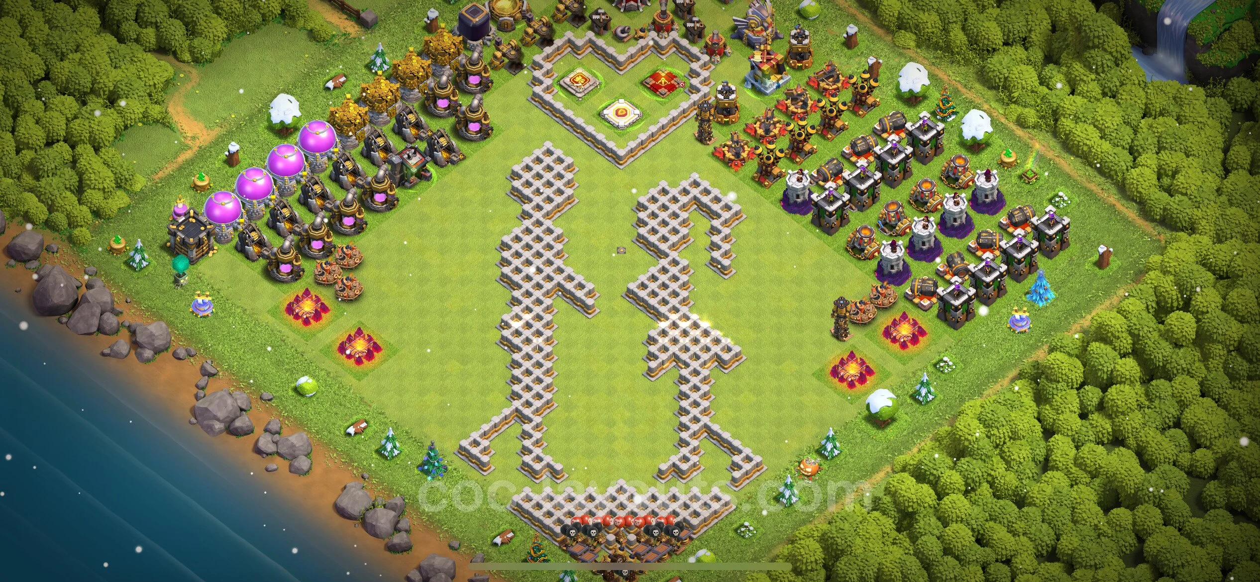 Top Troll Funny Base TH11 with Link - Funny Art Plan - Clash of Clans - (#29) — Zabawa TH11