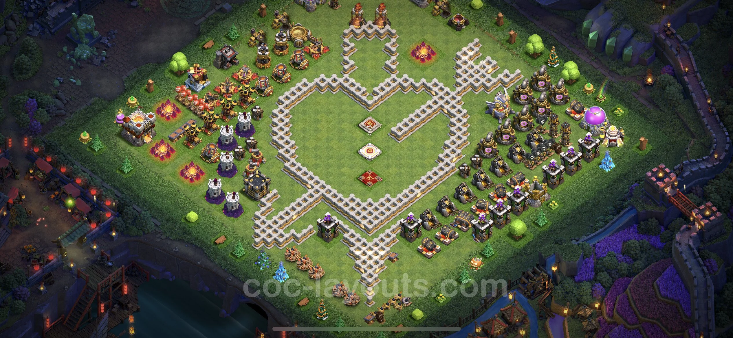 Top Troll Funny Base TH11 with Link - Funny Art Plan - Clash of Clans - (#3)