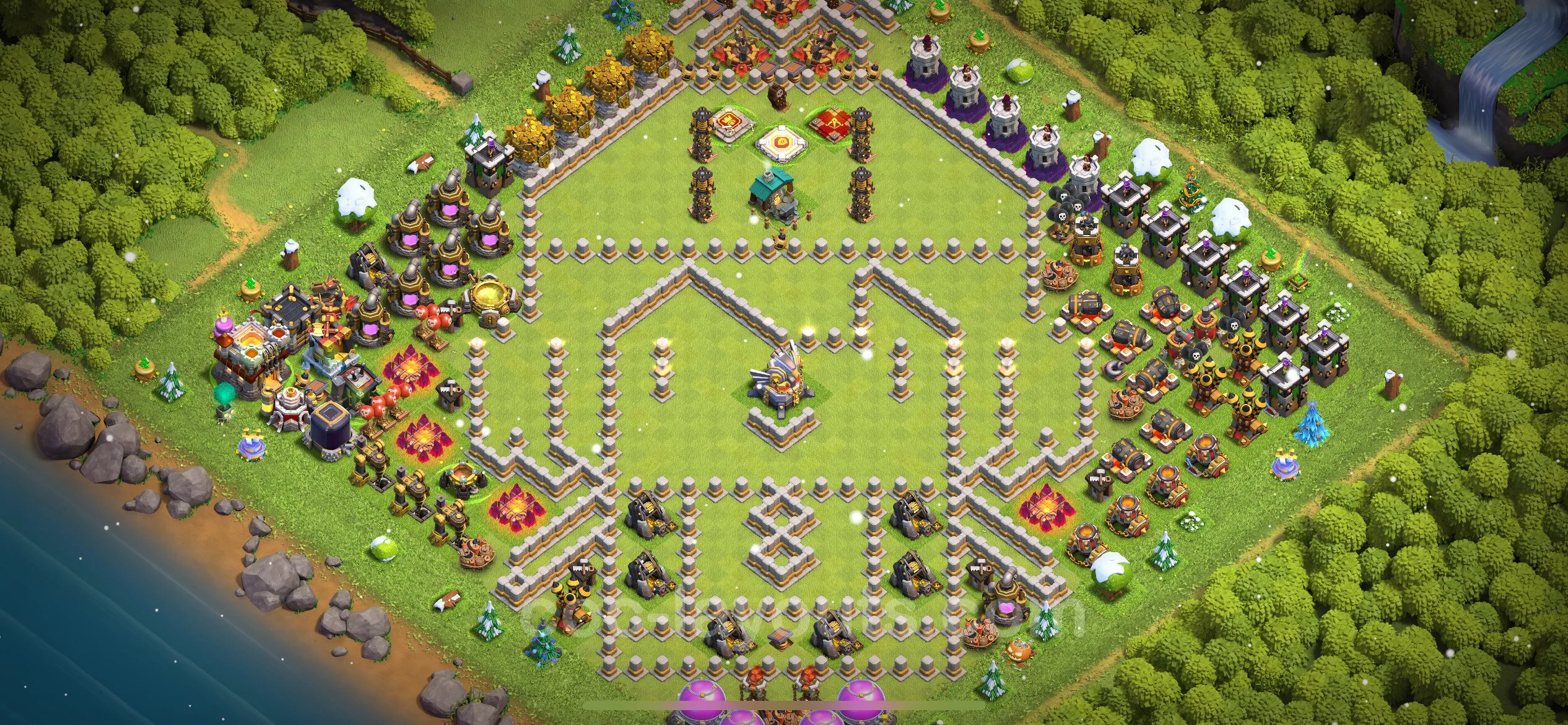Top Troll Funny Base TH11 with Link - Funny Art Plan - Clash of Clans - (#30) — Diversión TH11