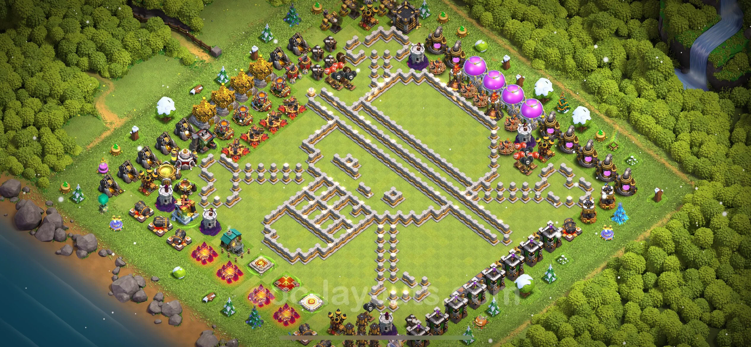 Top Troll Funny Base TH11 with Link - Funny Art Plan - Clash of Clans - (#31) — Plezier TH11
