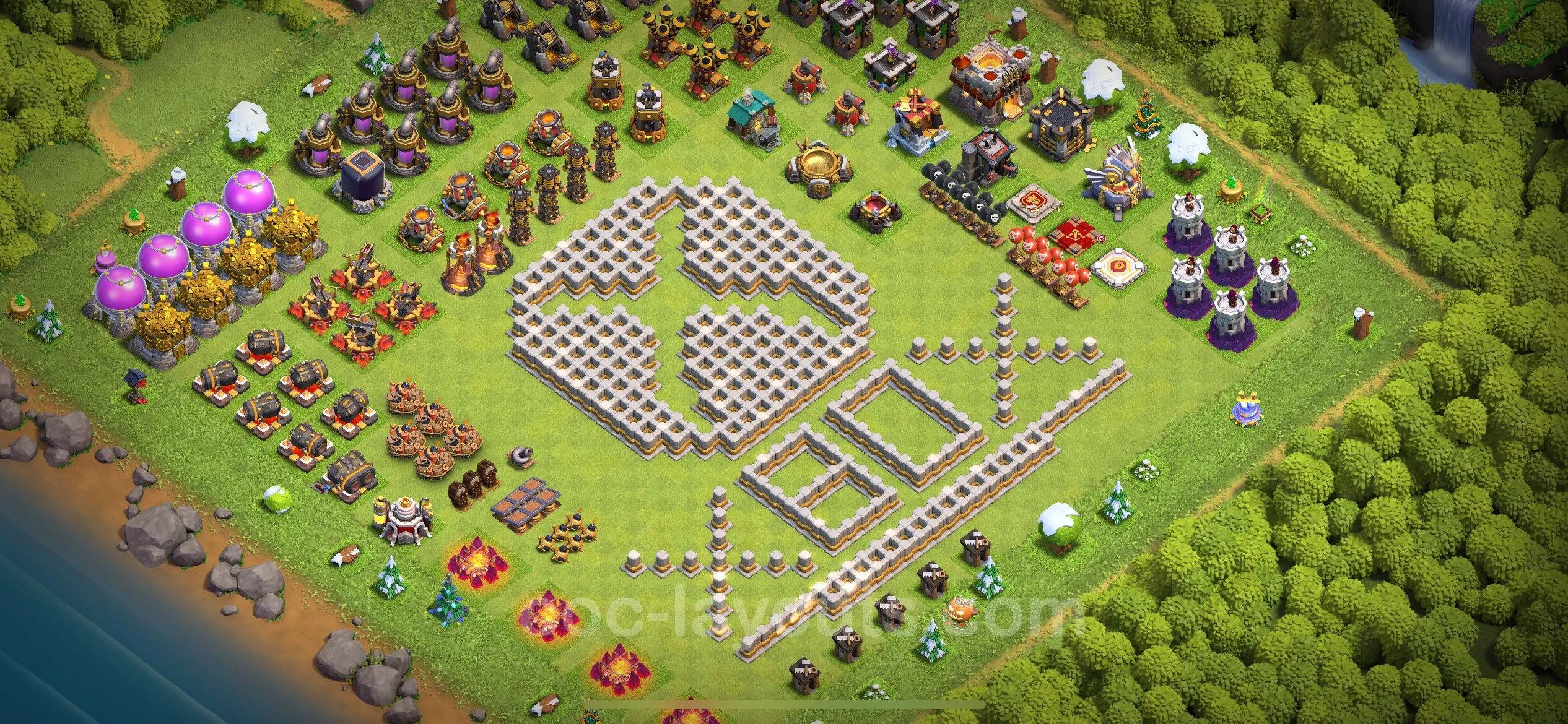 Top Troll Funny Base TH11 with Link - Funny Art Plan - Clash of Clans - (#42) — Divertente TH11