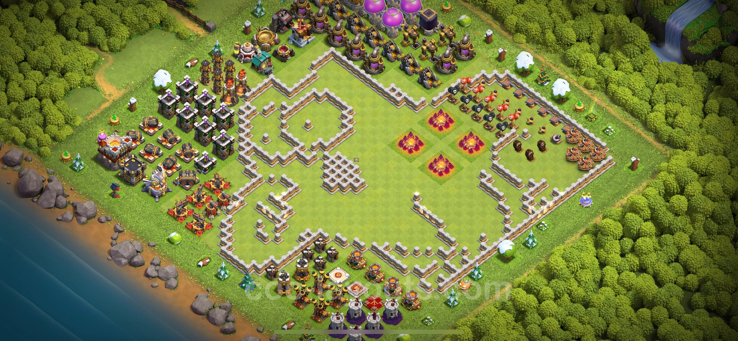 Top Troll Funny Base TH11 with Link - Funny Art Plan - Clash of Clans - (#47) — Fun TH11