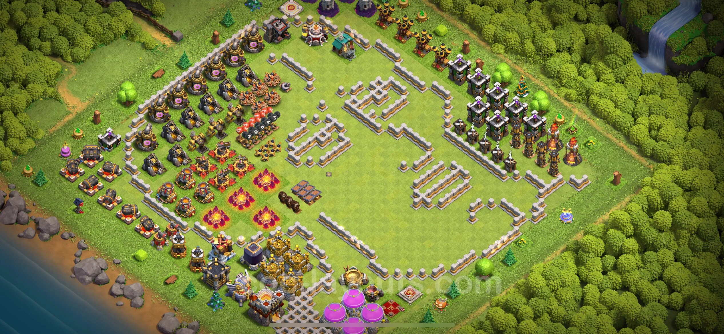 Top Troll Funny Base TH11 with Link - Funny Art Plan - Clash of Clans - (#54) — Fun TH11